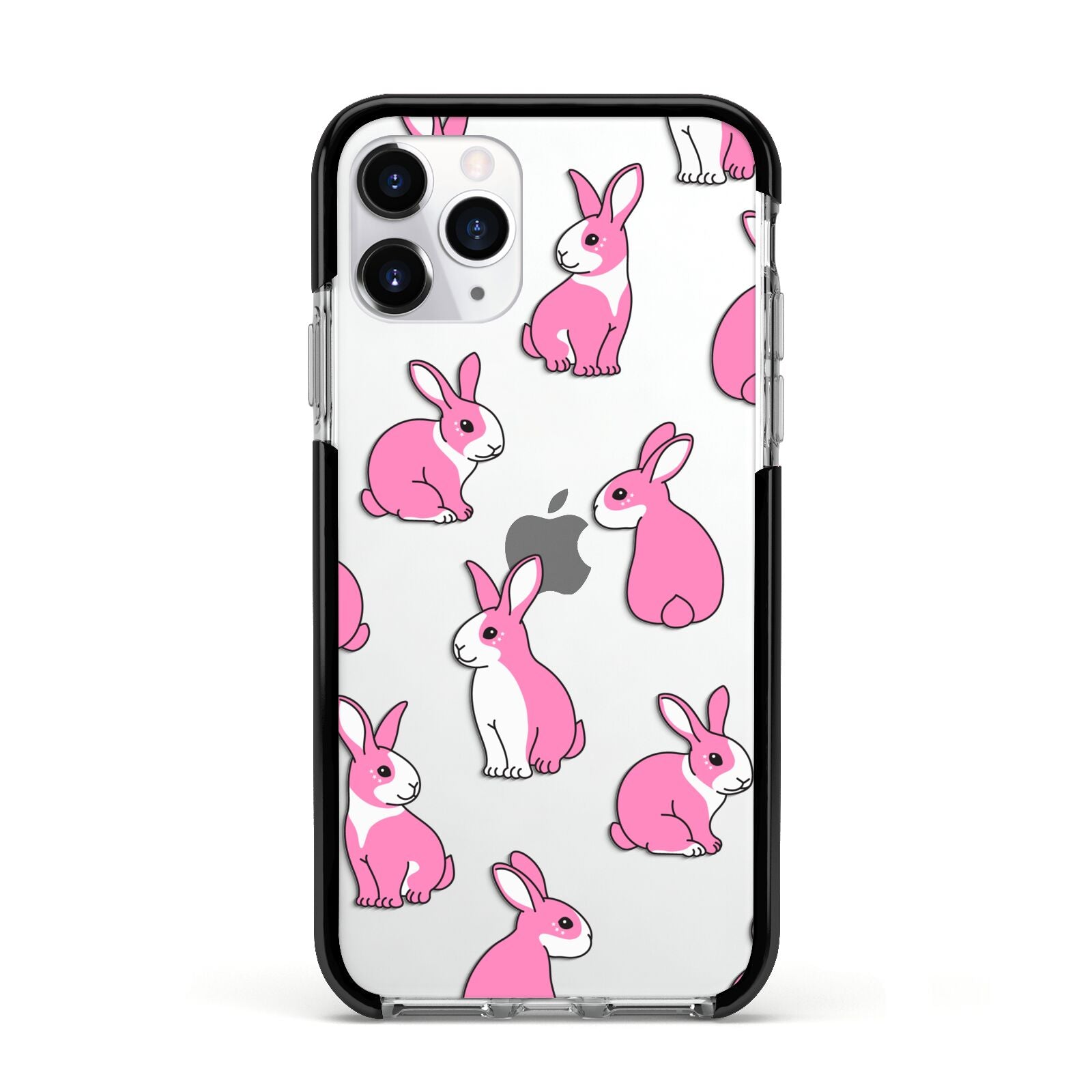 Pink Rabbits Apple iPhone 11 Pro in Silver with Black Impact Case