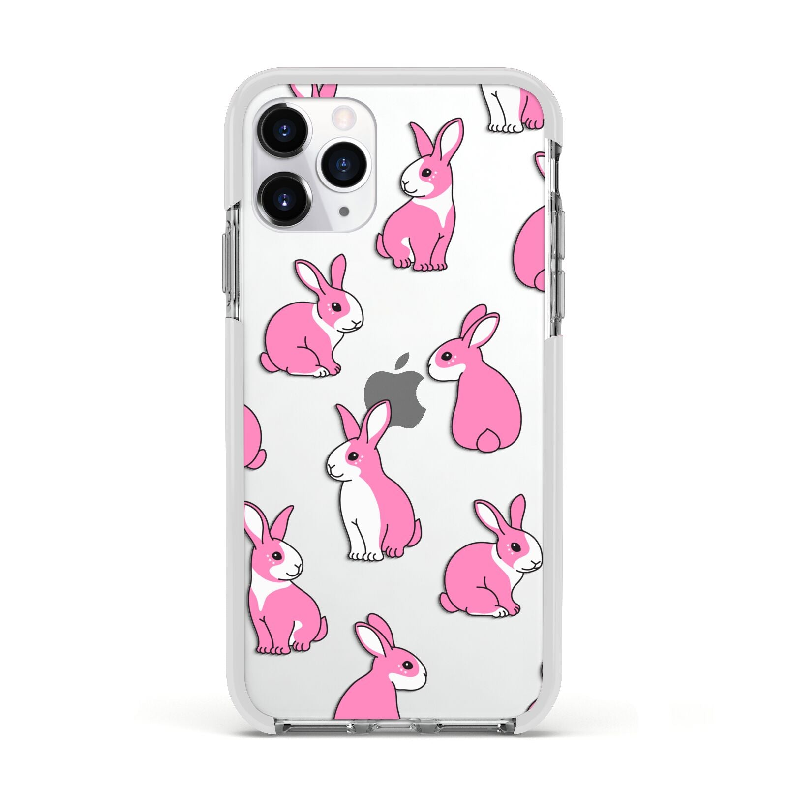 Pink Rabbits Apple iPhone 11 Pro in Silver with White Impact Case