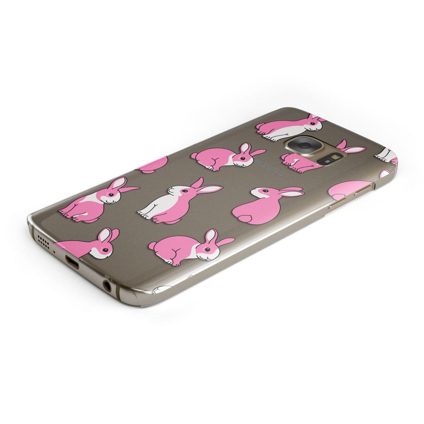 Pink Rabbits Protective Samsung Galaxy Case Angled Image