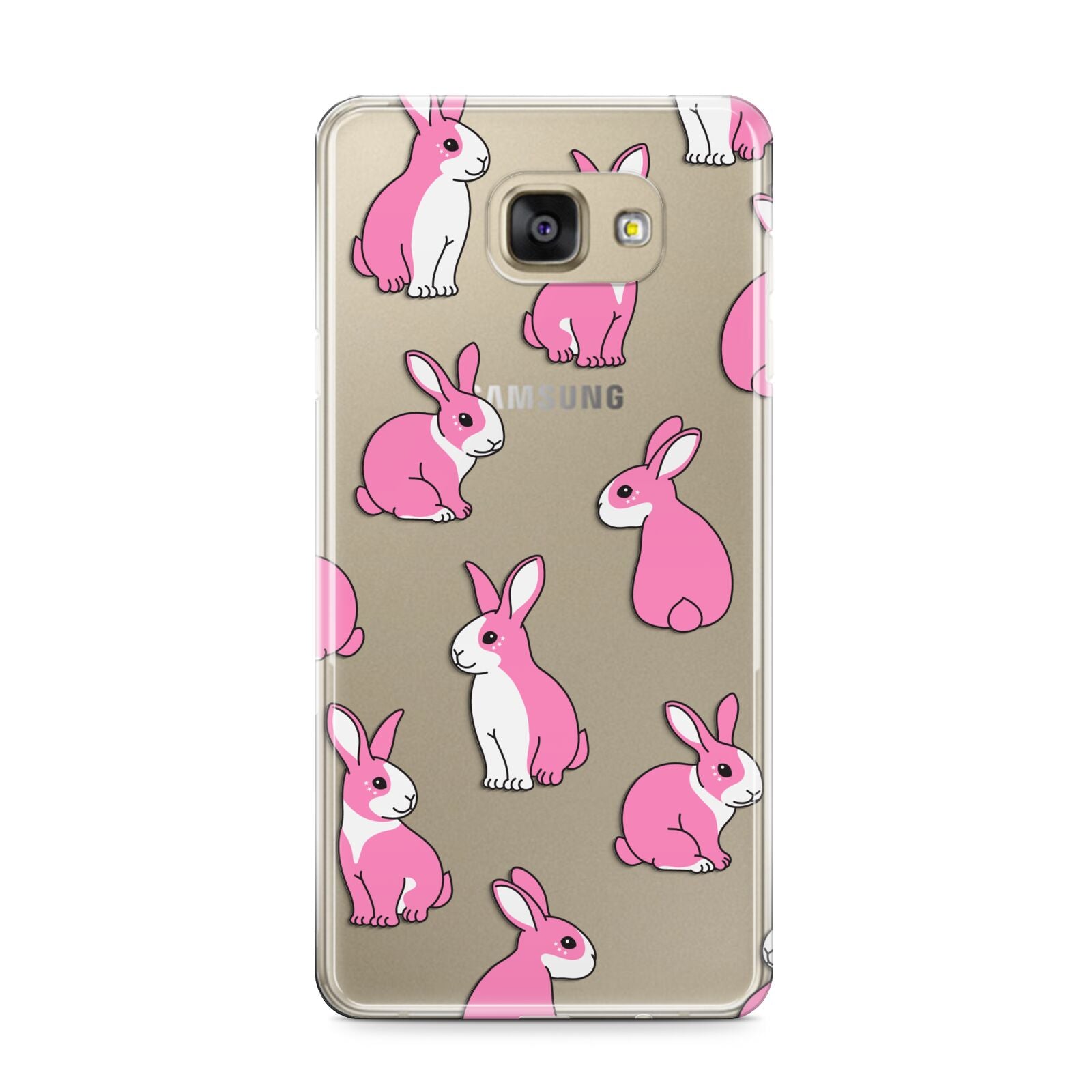 Pink Rabbits Samsung Galaxy A9 2016 Case on gold phone