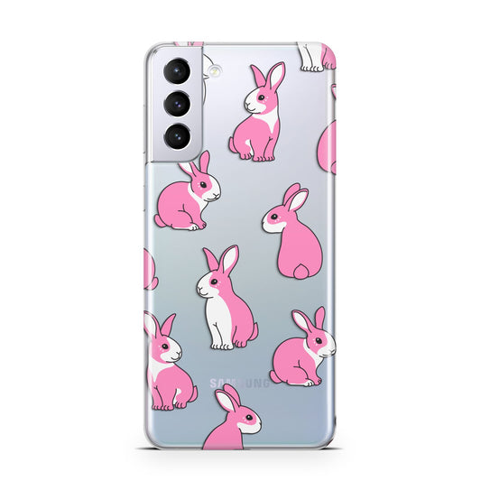 Pink Rabbits Samsung S21 Plus Phone Case