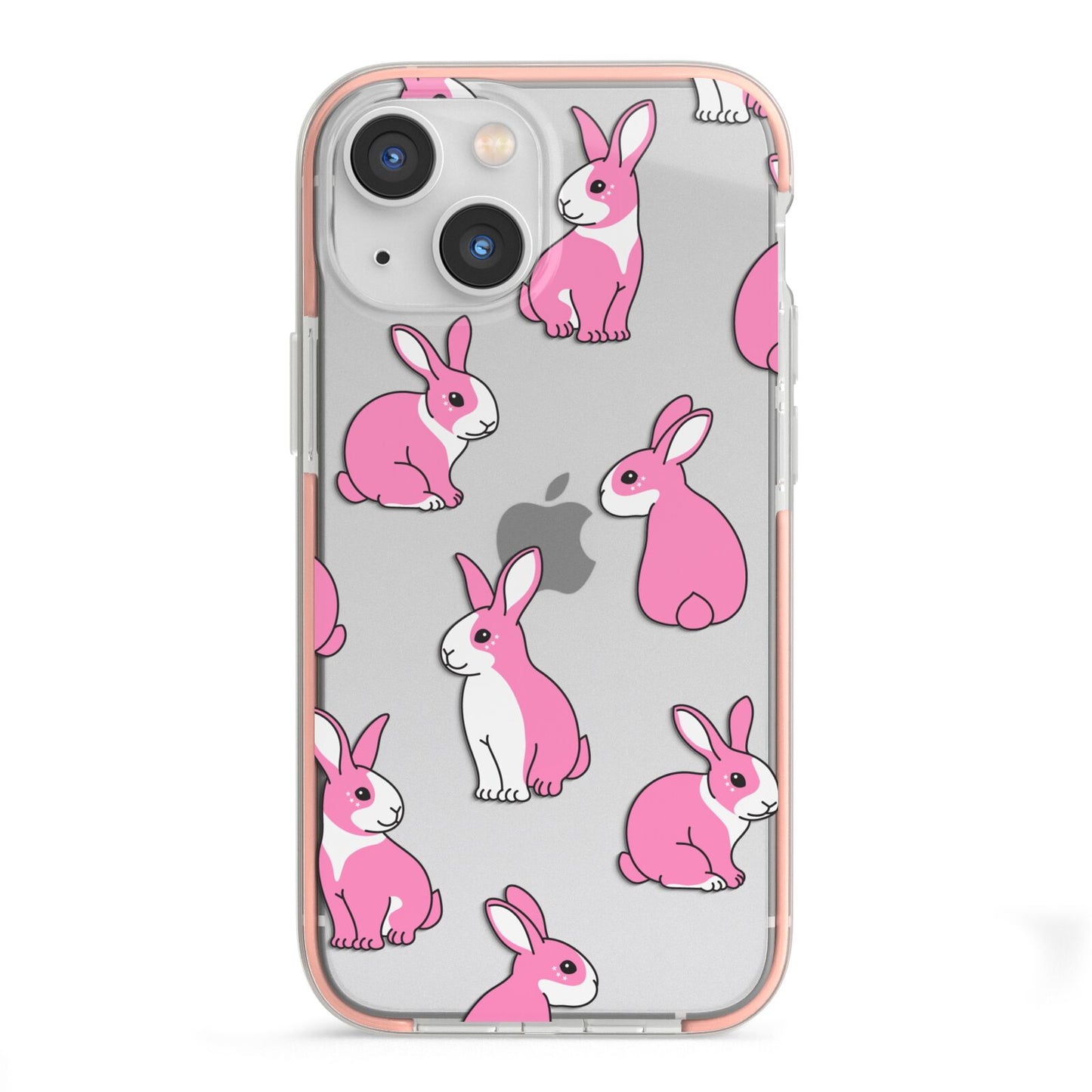 Pink Rabbits iPhone 13 Mini TPU Impact Case with Pink Edges