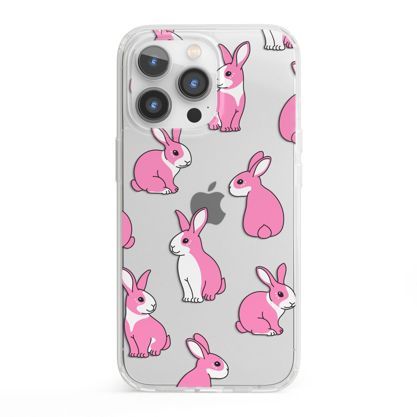 Pink Rabbits iPhone 13 Pro Clear Bumper Case