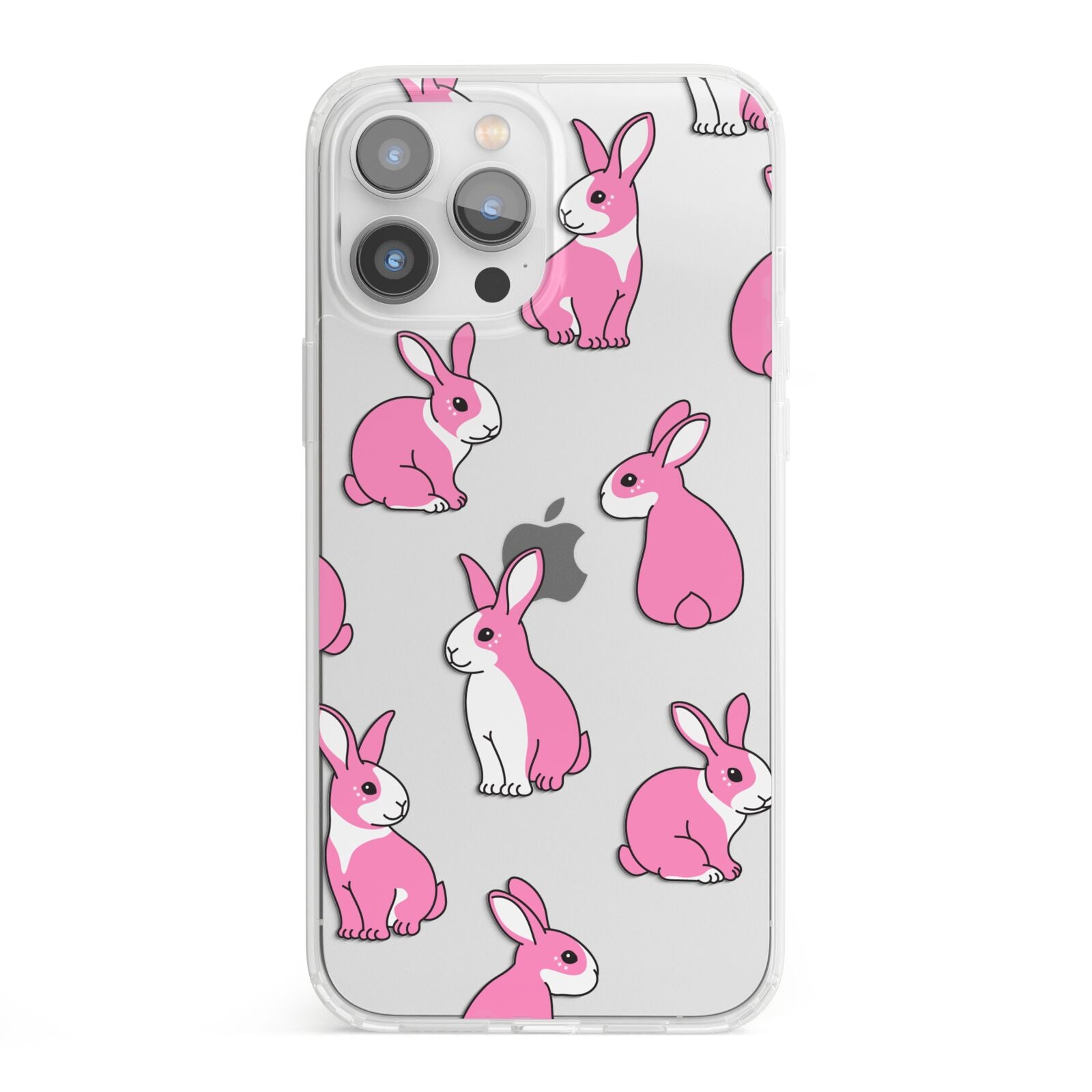 Pink Rabbits iPhone 13 Pro Max Clear Bumper Case