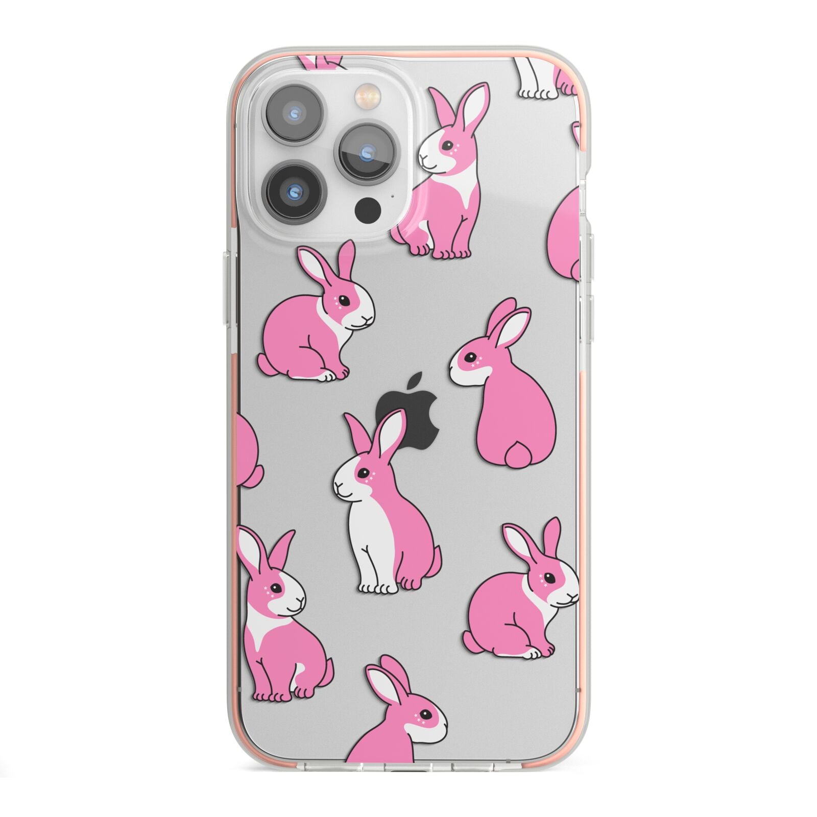 Pink Rabbits iPhone 13 Pro Max TPU Impact Case with Pink Edges