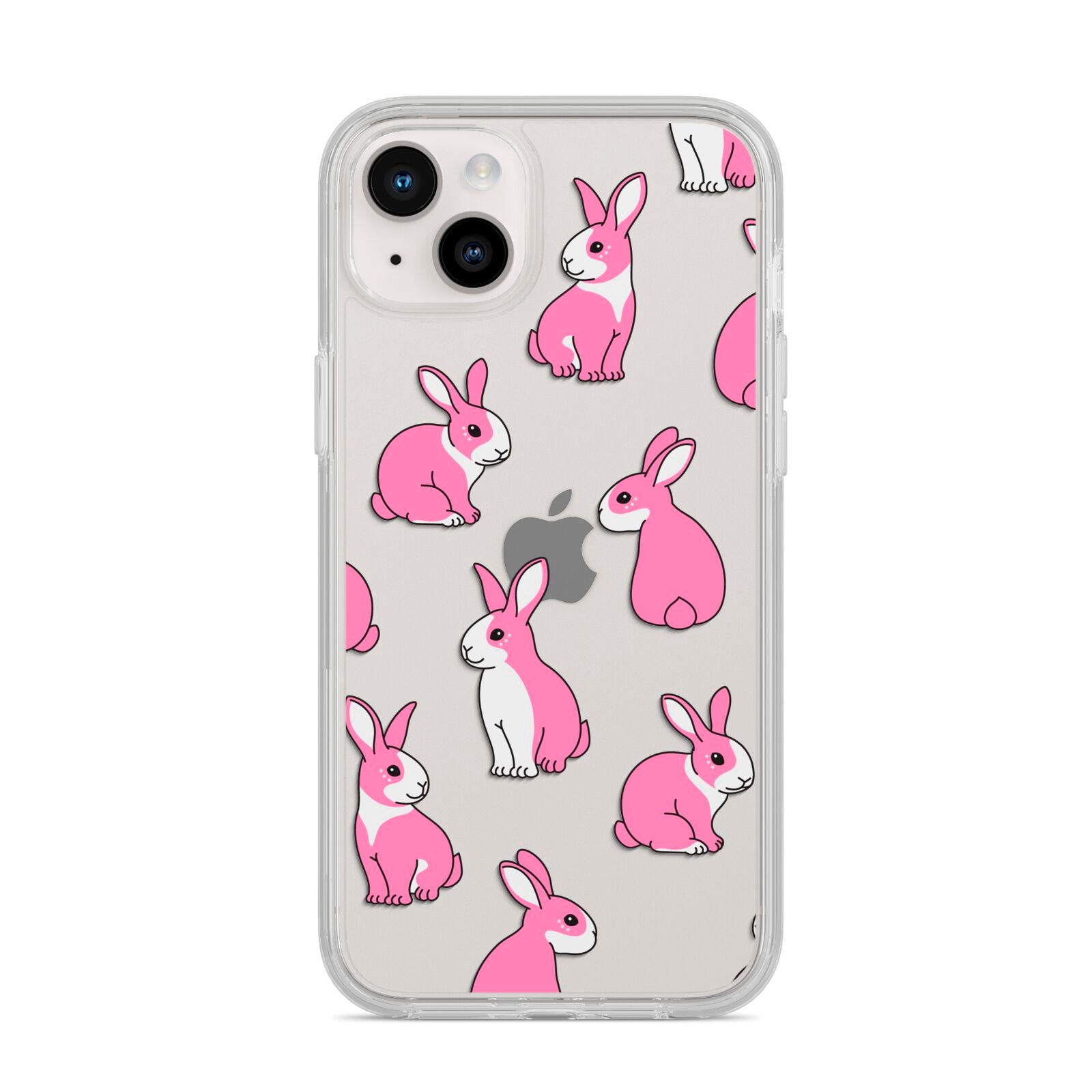 Pink Rabbits iPhone 14 Plus Clear Tough Case Starlight