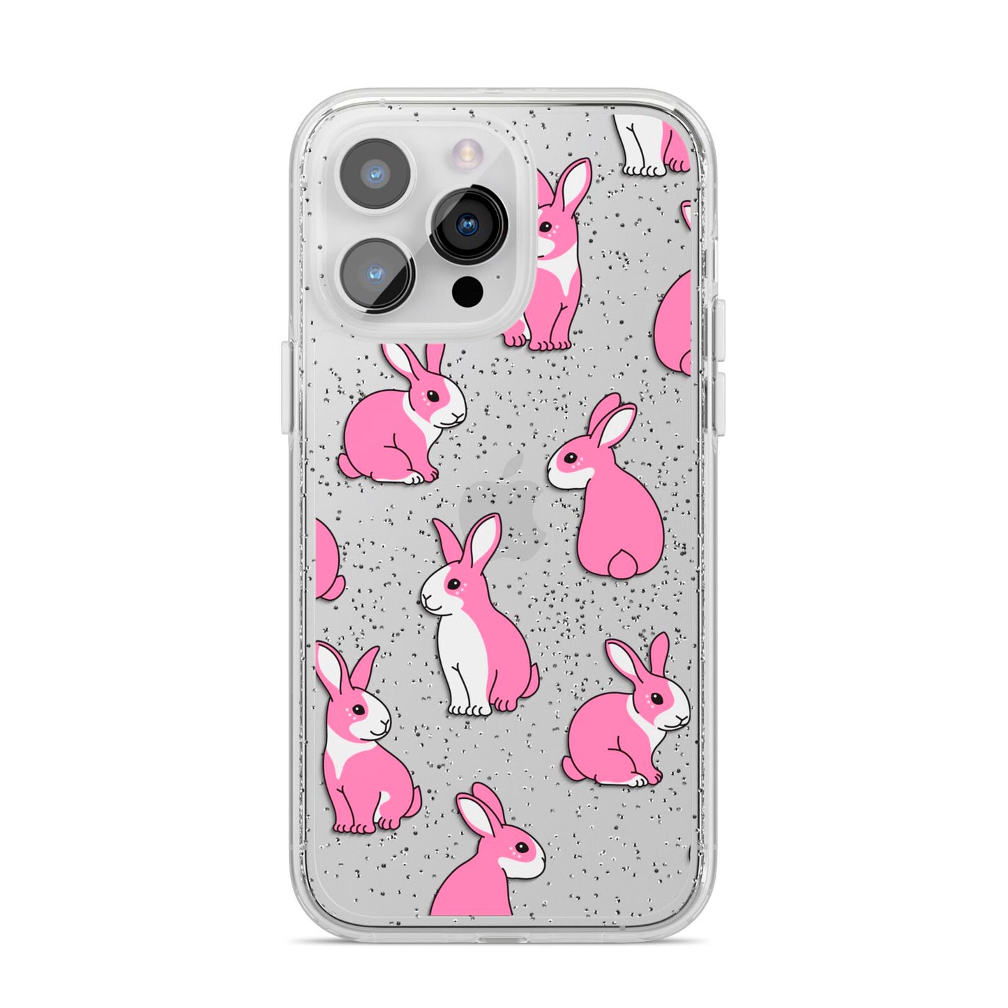 Pink Rabbits iPhone 14 Pro Max Glitter Tough Case Silver