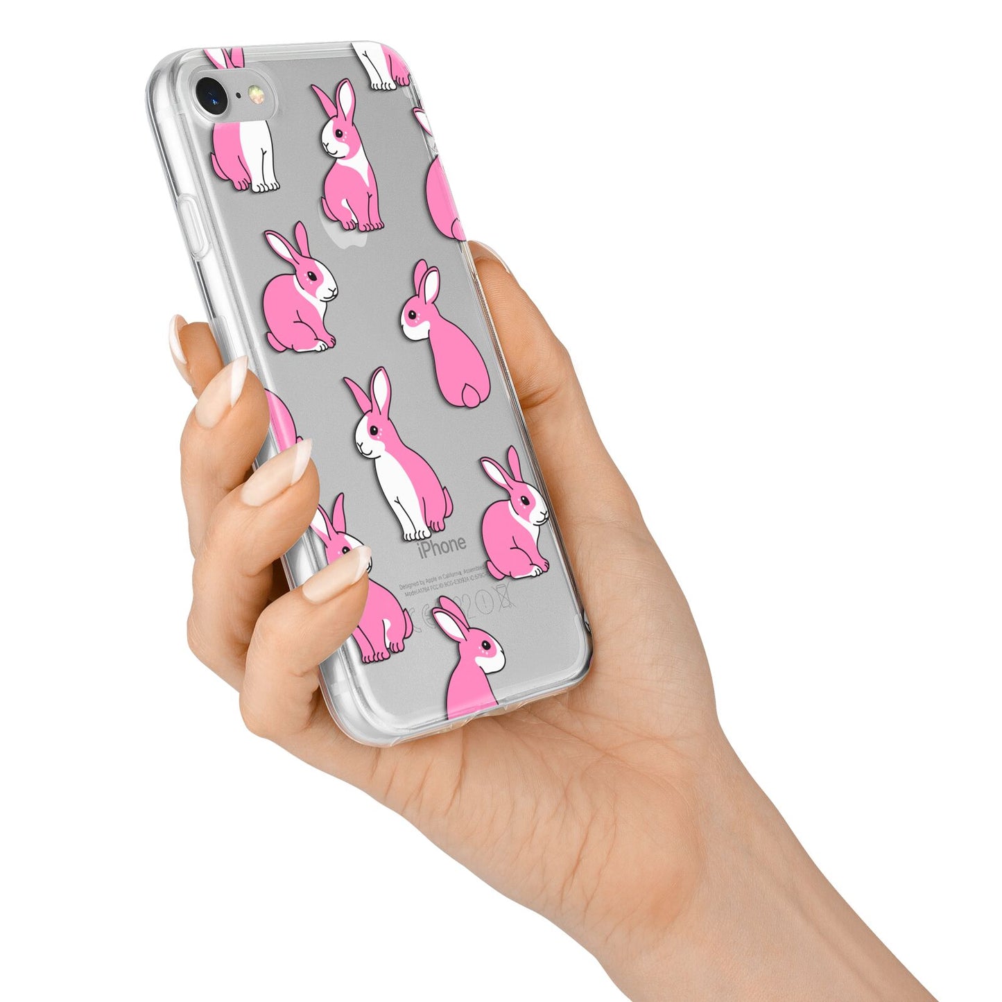 Pink Rabbits iPhone 7 Bumper Case on Silver iPhone Alternative Image