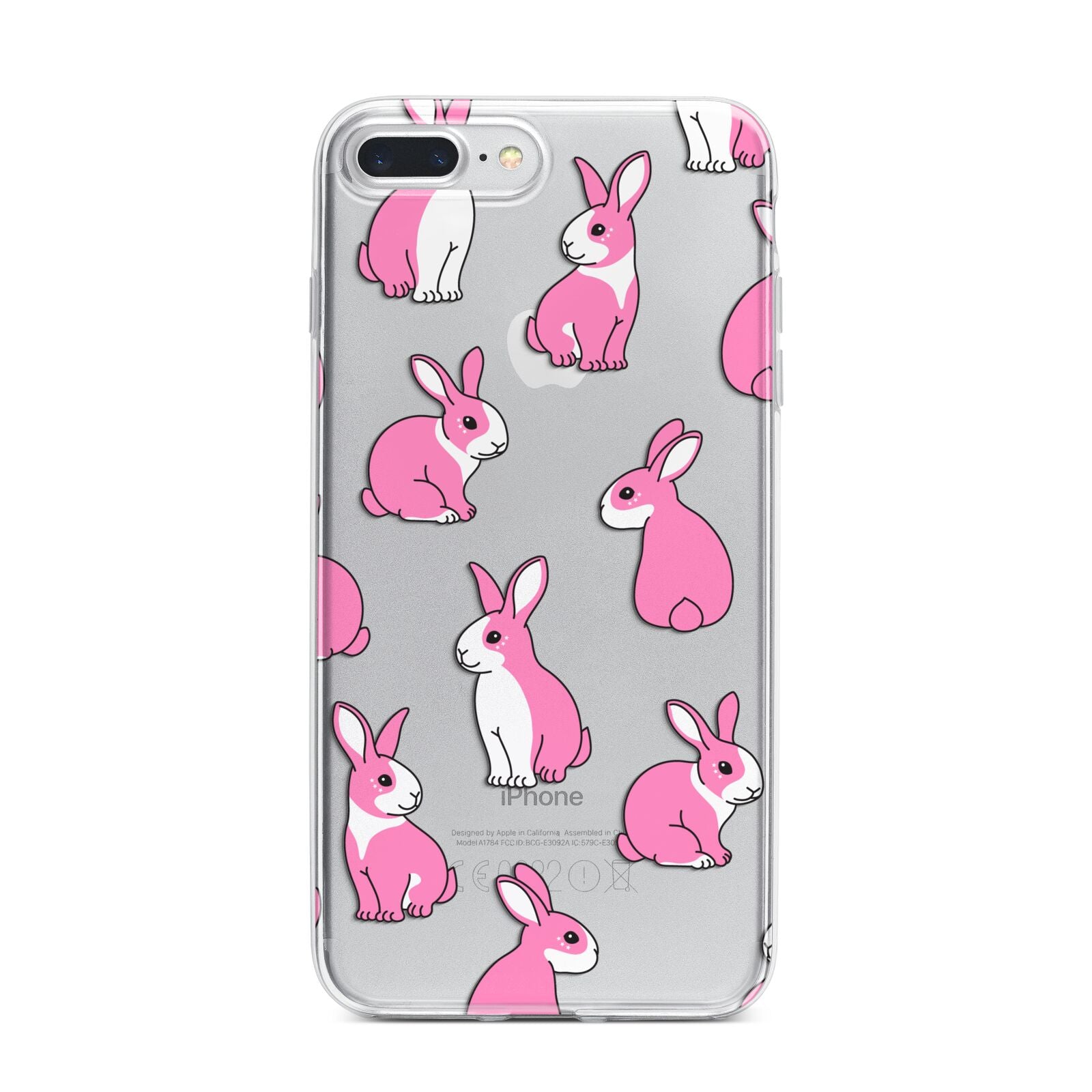 Pink Rabbits iPhone 7 Plus Bumper Case on Silver iPhone