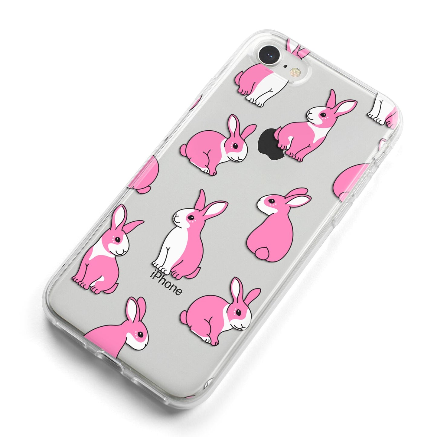 Pink Rabbits iPhone 8 Bumper Case on Silver iPhone Alternative Image