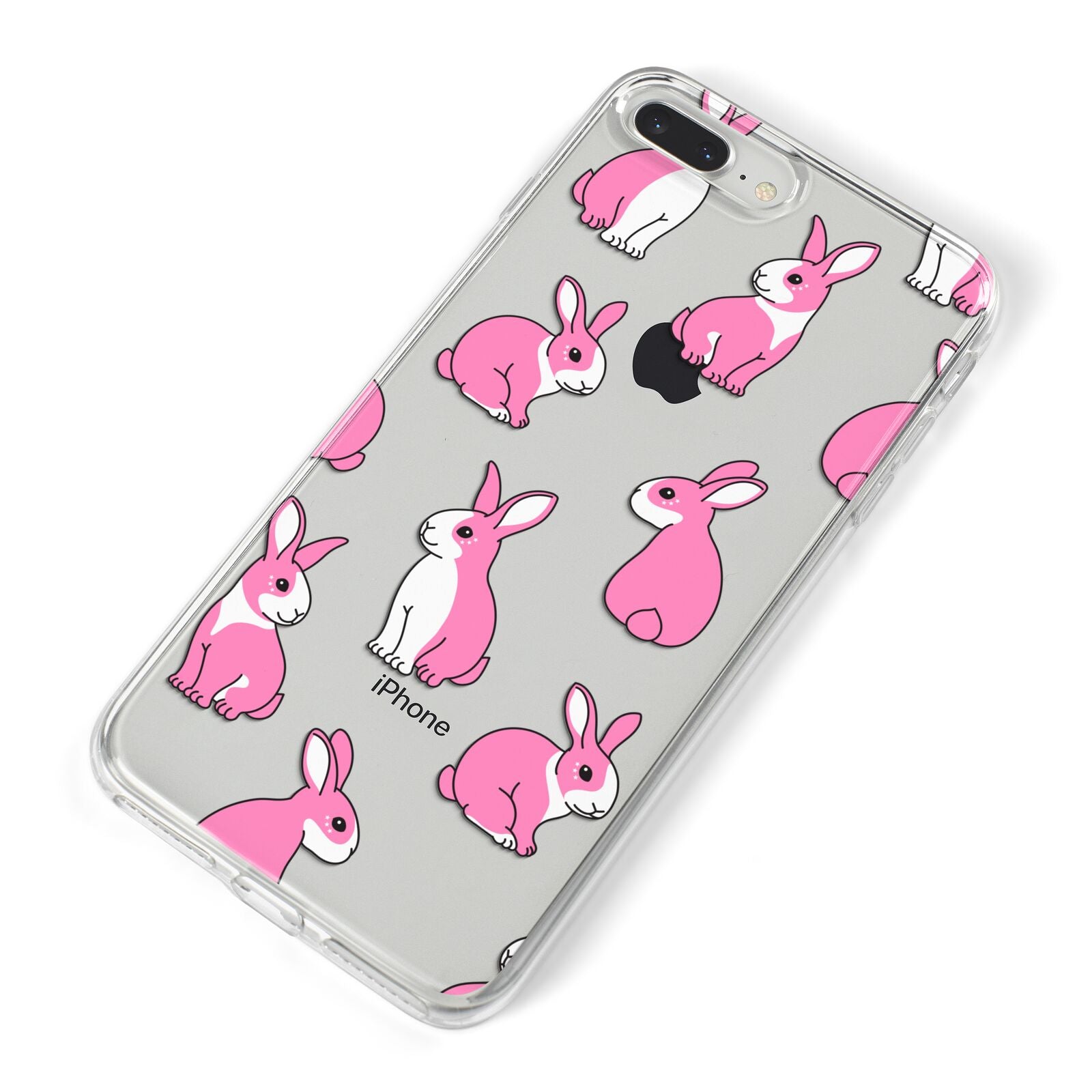 Pink Rabbits iPhone 8 Plus Bumper Case on Silver iPhone Alternative Image