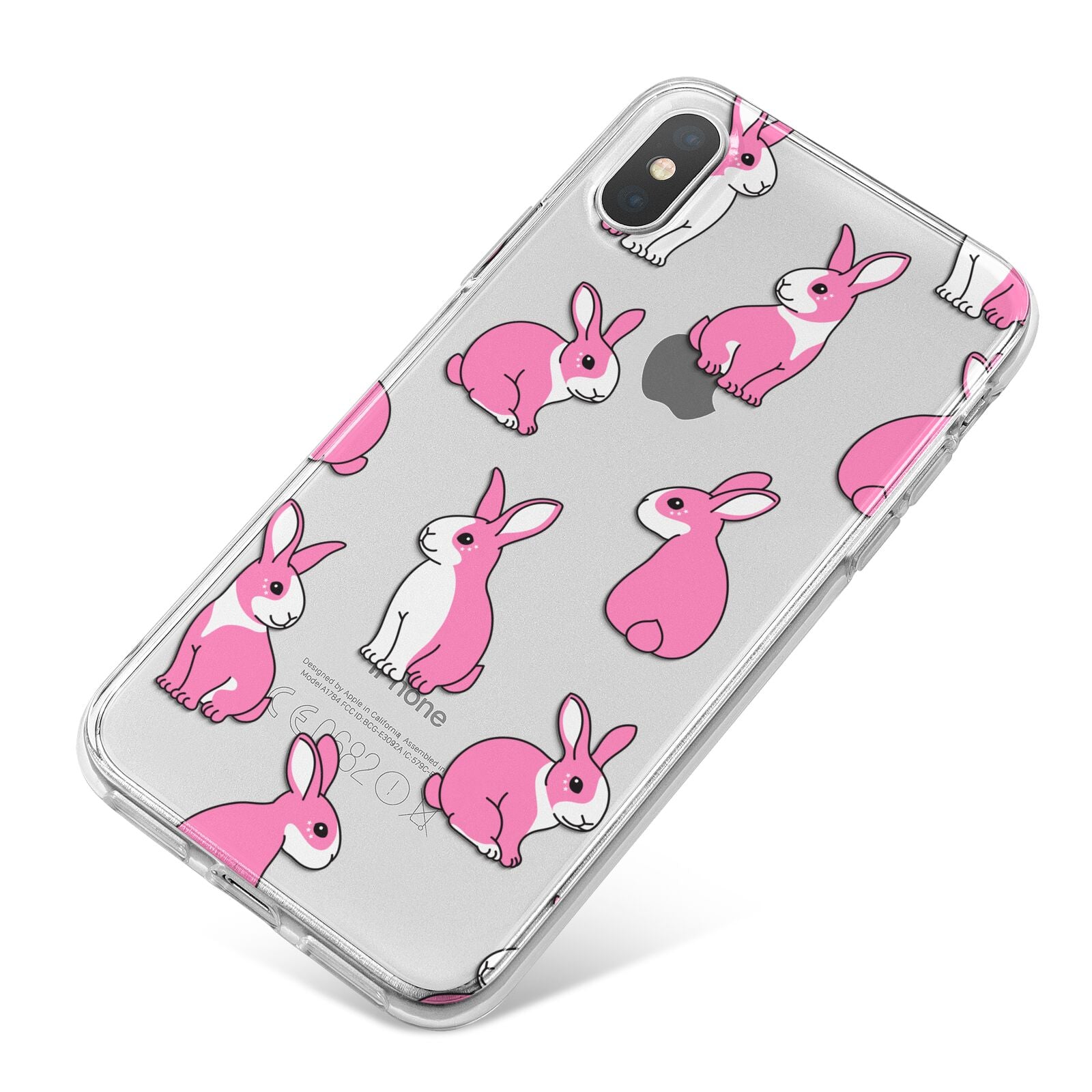 Pink Rabbits iPhone X Bumper Case on Silver iPhone