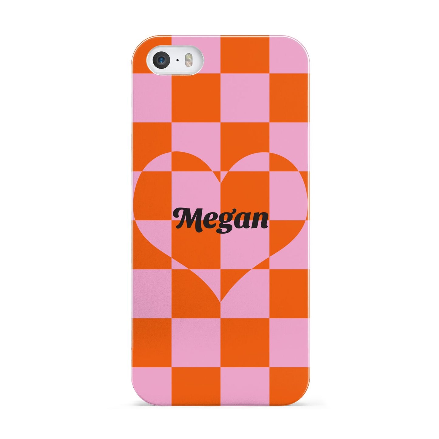 Pink Red Checkered Heart Custom Apple iPhone 5 Case