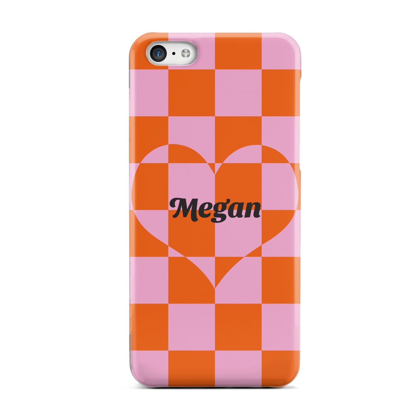 Pink Red Checkered Heart Custom Apple iPhone 5c Case