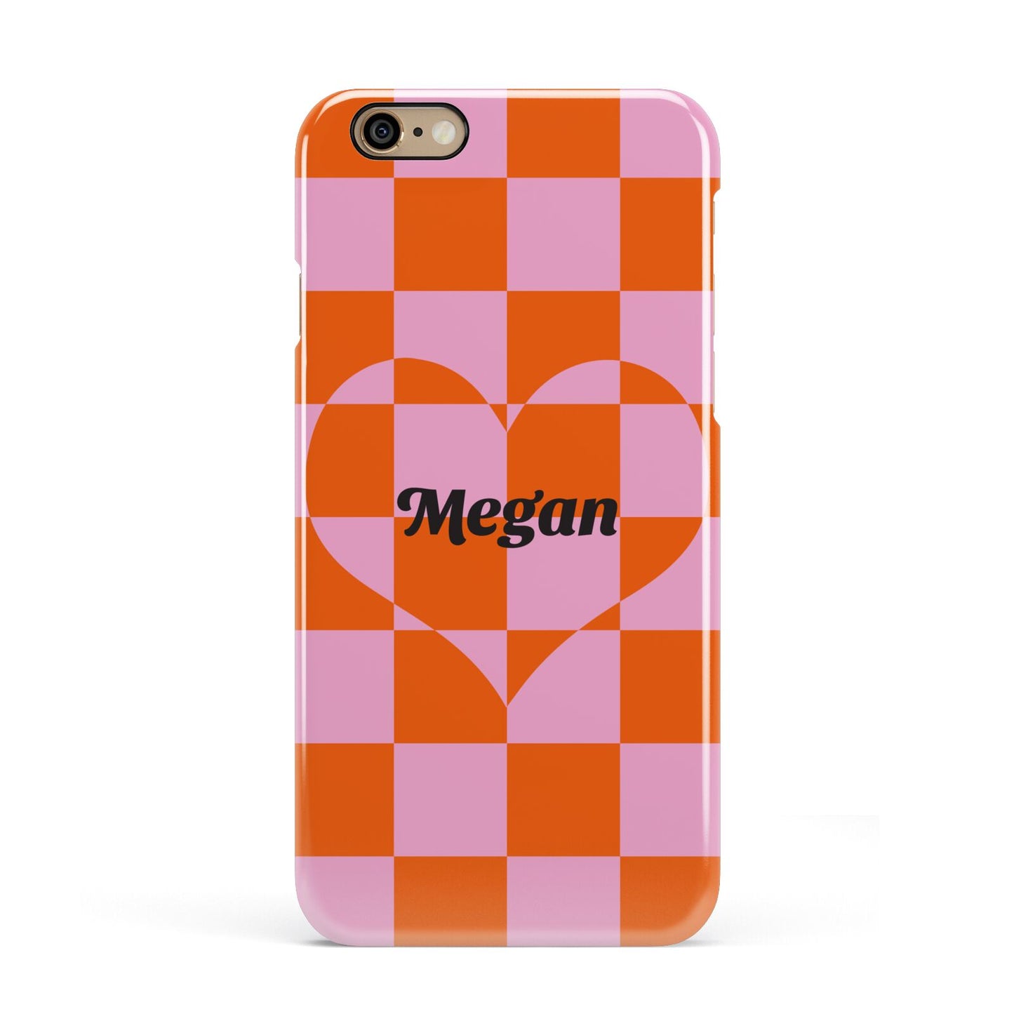 Pink Red Checkered Heart Custom Apple iPhone 6 3D Snap Case