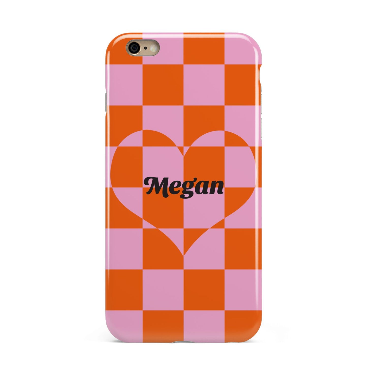 Pink Red Checkered Heart Custom Apple iPhone 6 Plus 3D Tough Case