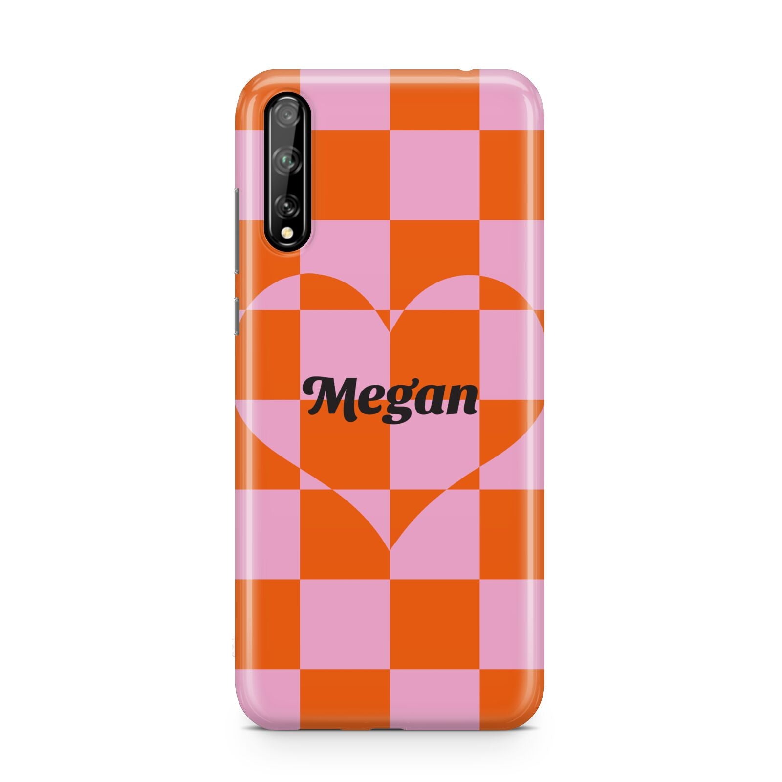 Pink Red Checkered Heart Custom Huawei Enjoy 10s Phone Case