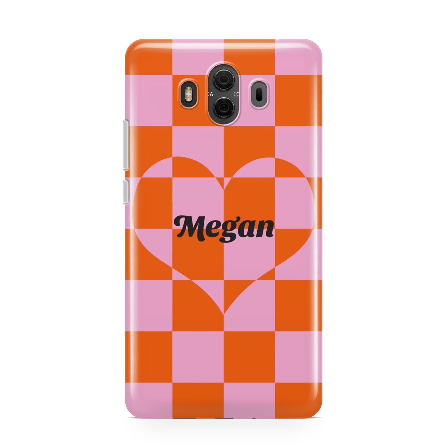 Pink Red Checkered Heart Custom Huawei Mate 10 Protective Phone Case