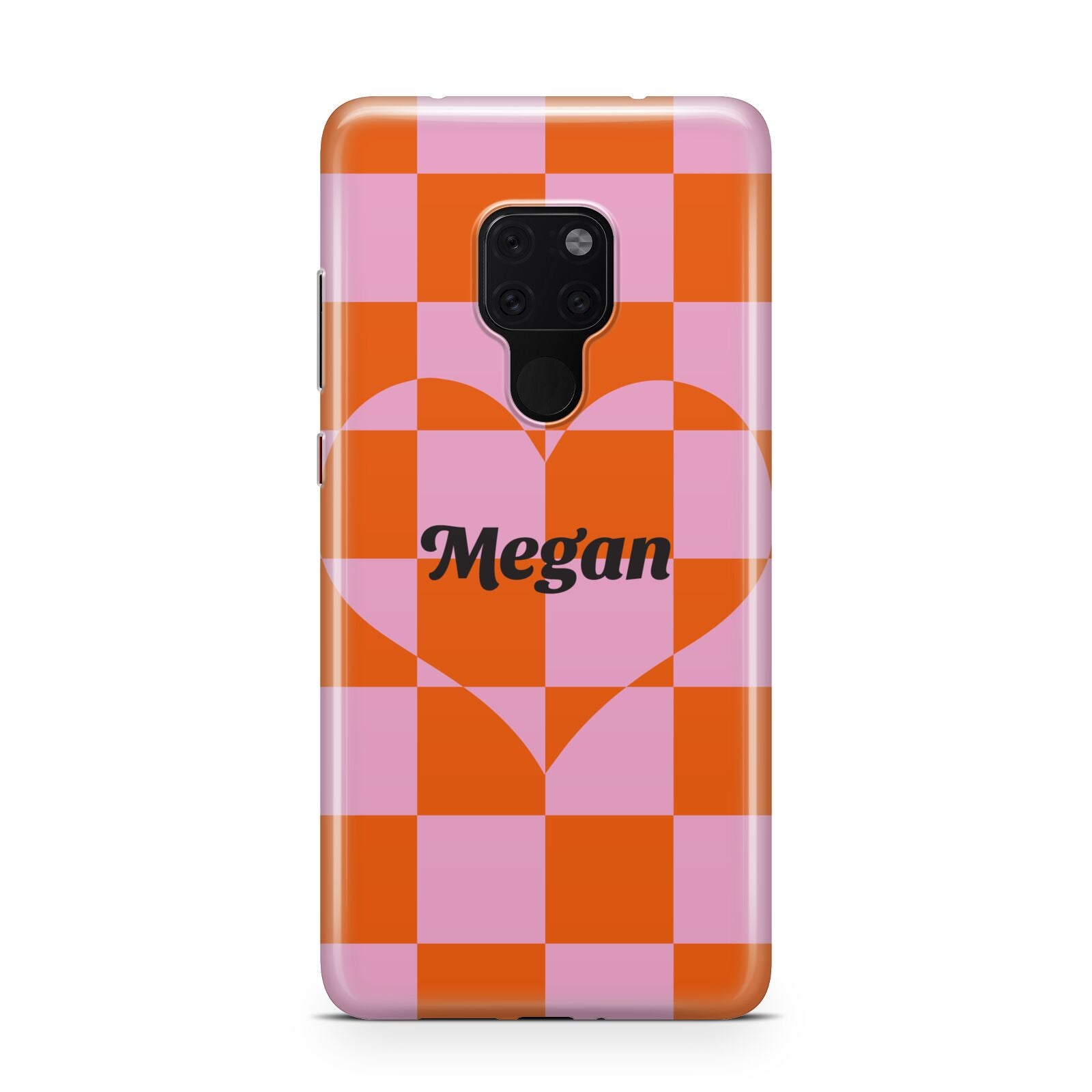 Pink Red Checkered Heart Custom Huawei Mate 20 Phone Case