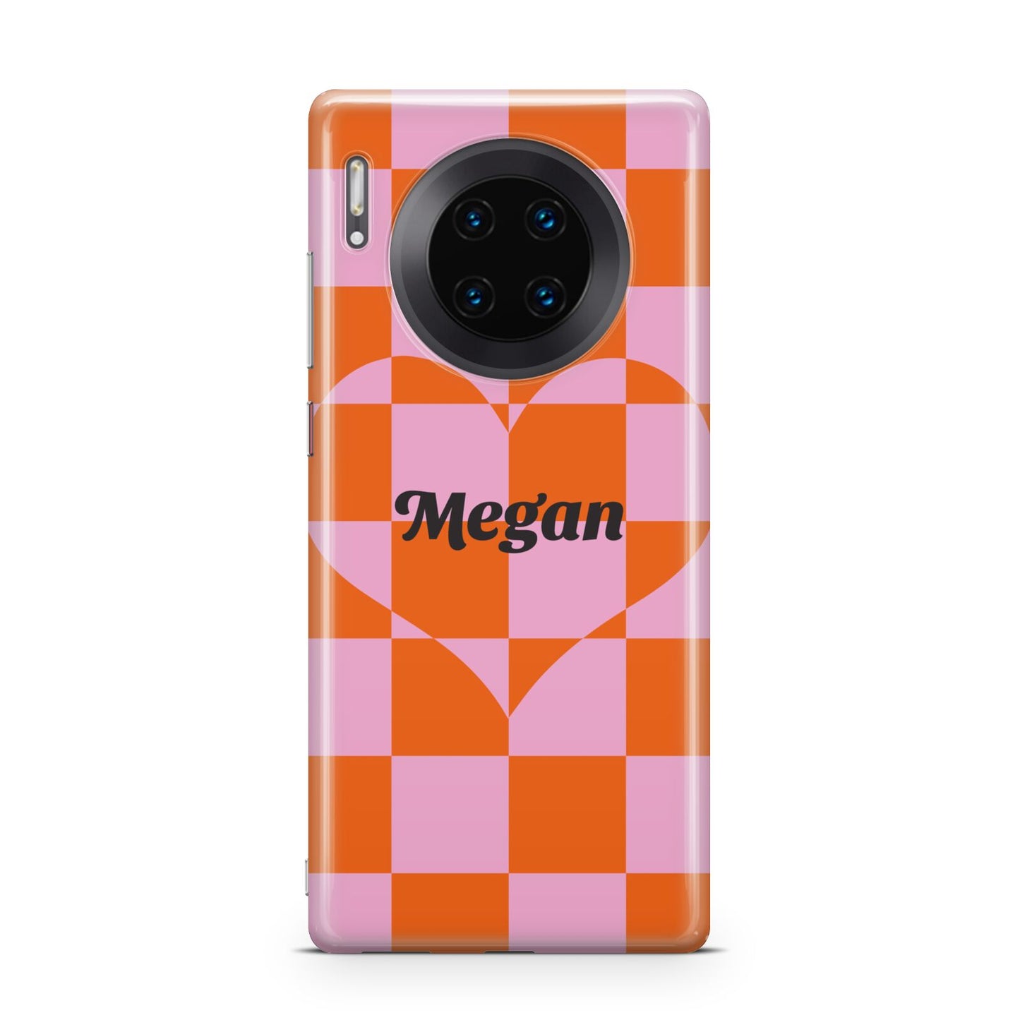 Pink Red Checkered Heart Custom Huawei Mate 30 Pro Phone Case