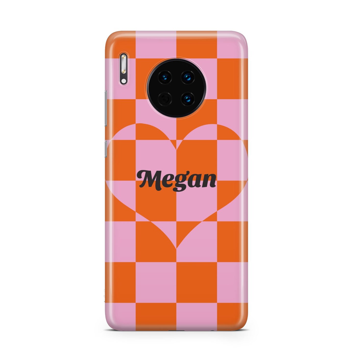 Pink Red Checkered Heart Custom Huawei Mate 30