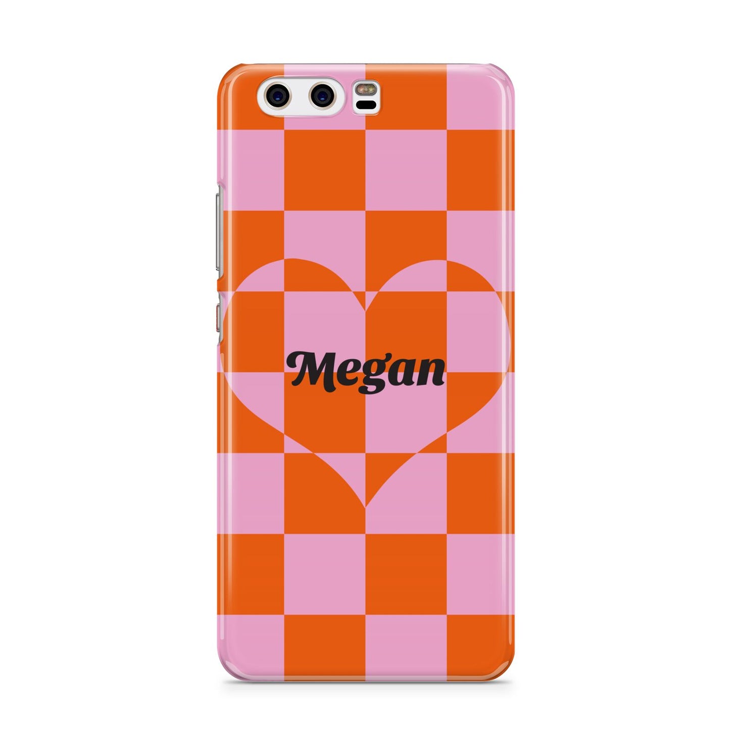 Pink Red Checkered Heart Custom Huawei P10 Phone Case