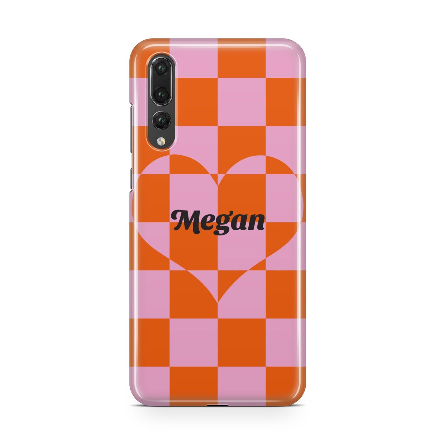 Pink Red Checkered Heart Custom Huawei P20 Pro Phone Case