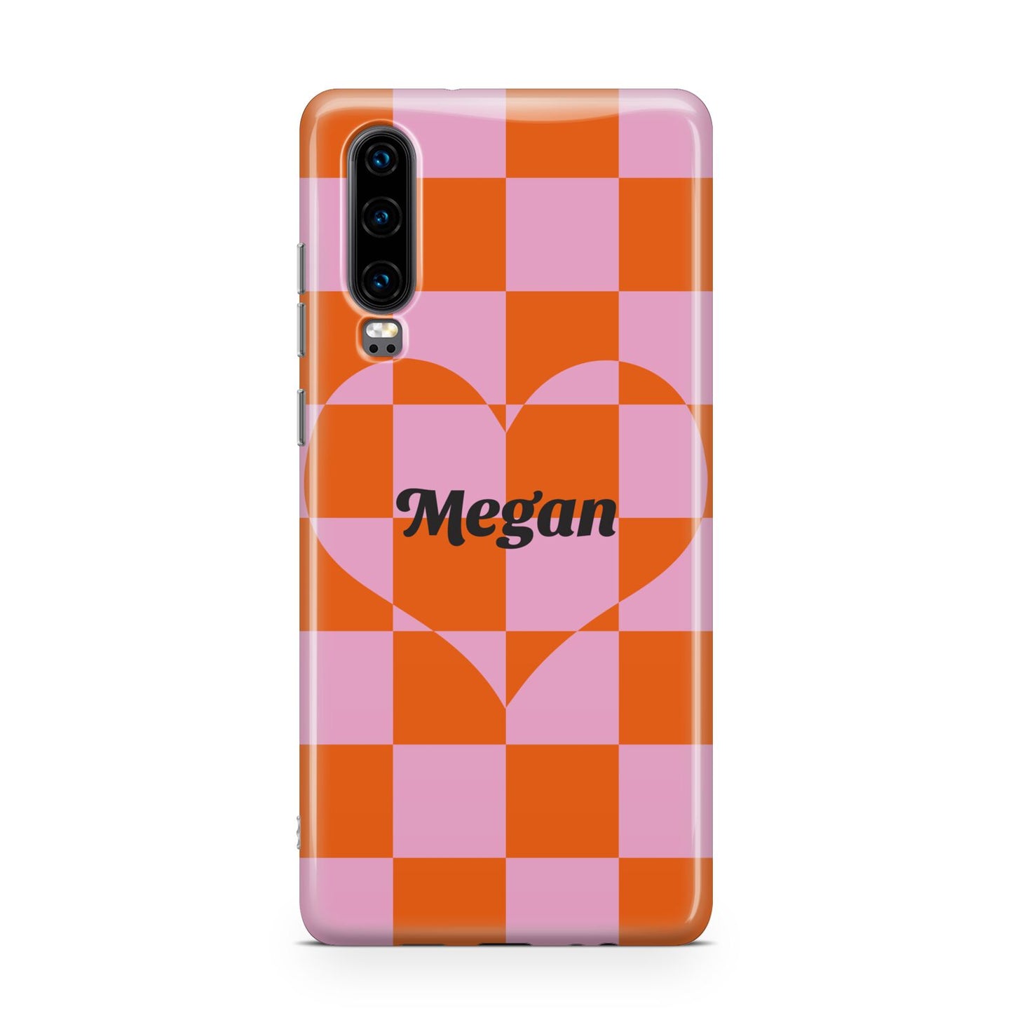 Pink Red Checkered Heart Custom Huawei P30 Phone Case