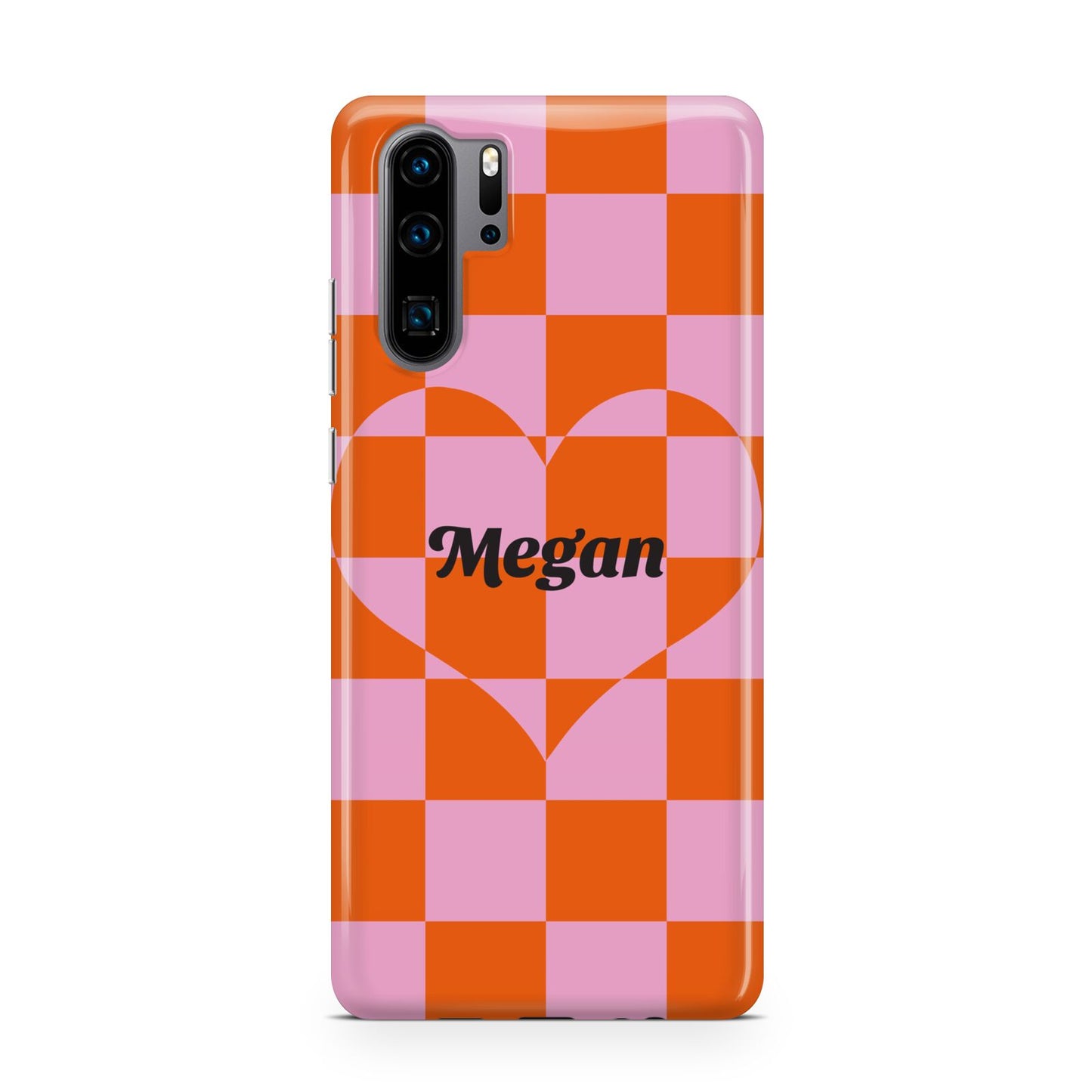 Pink Red Checkered Heart Custom Huawei P30 Pro Phone Case