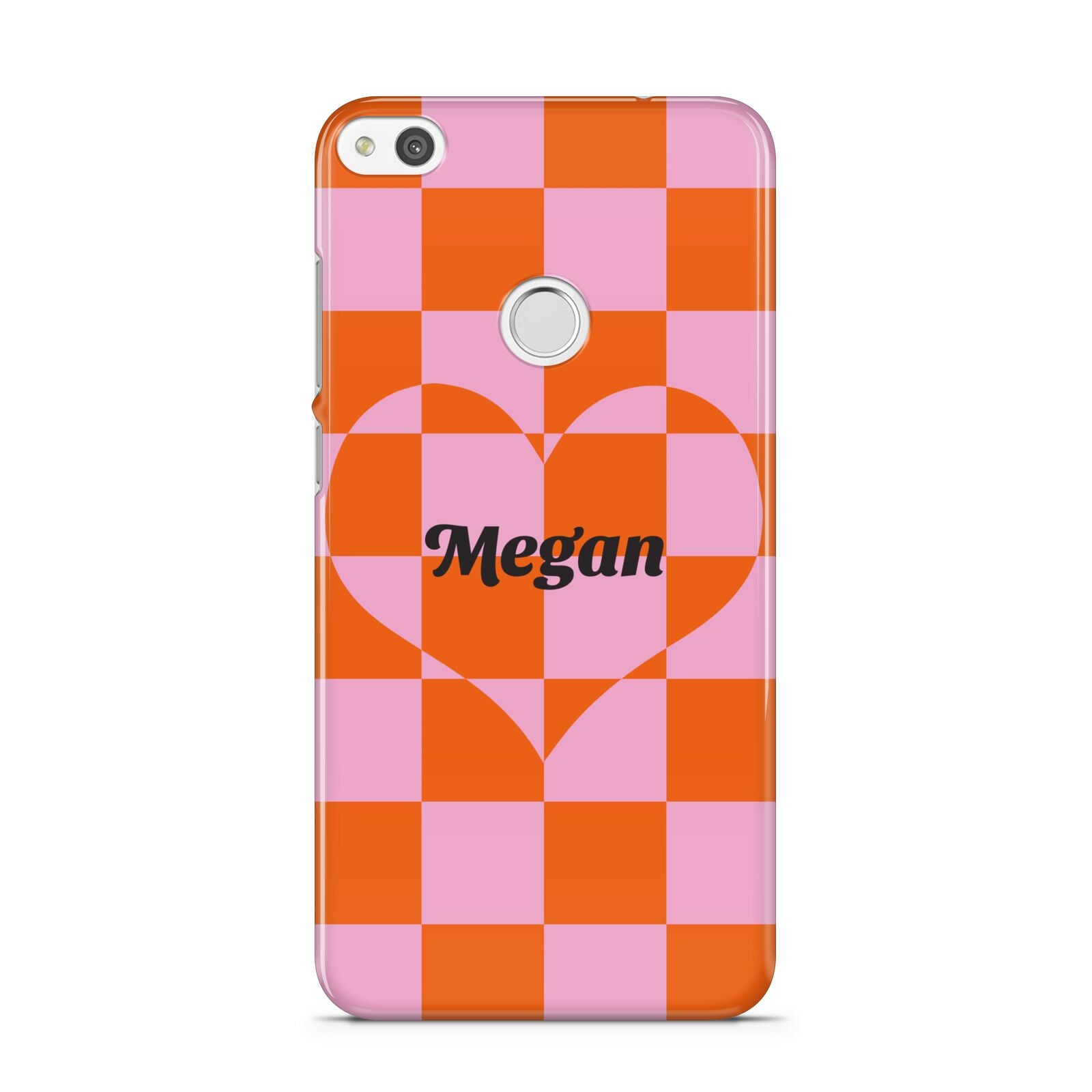 Pink Red Checkered Heart Custom Huawei P8 Lite Case