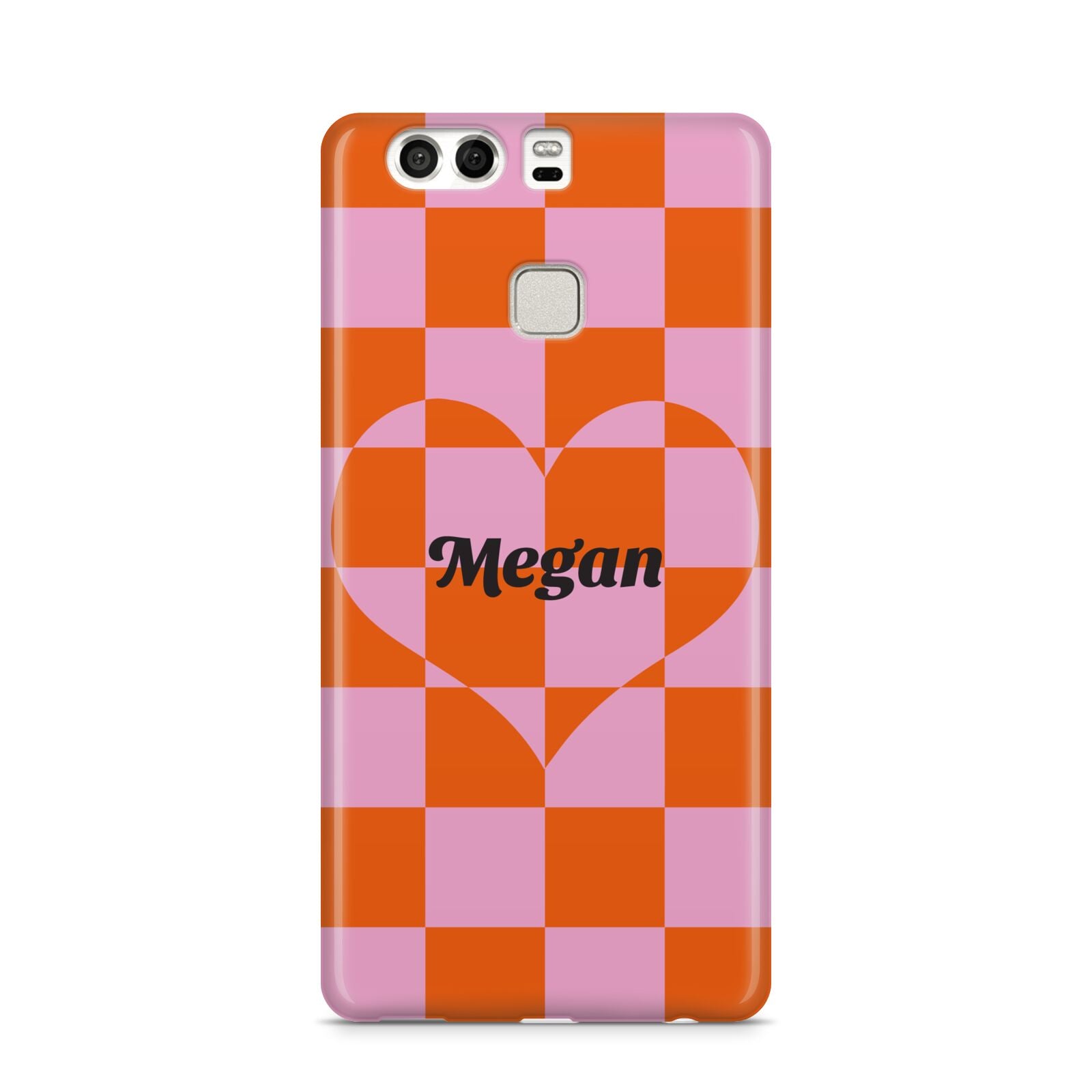 Pink Red Checkered Heart Custom Huawei P9 Case