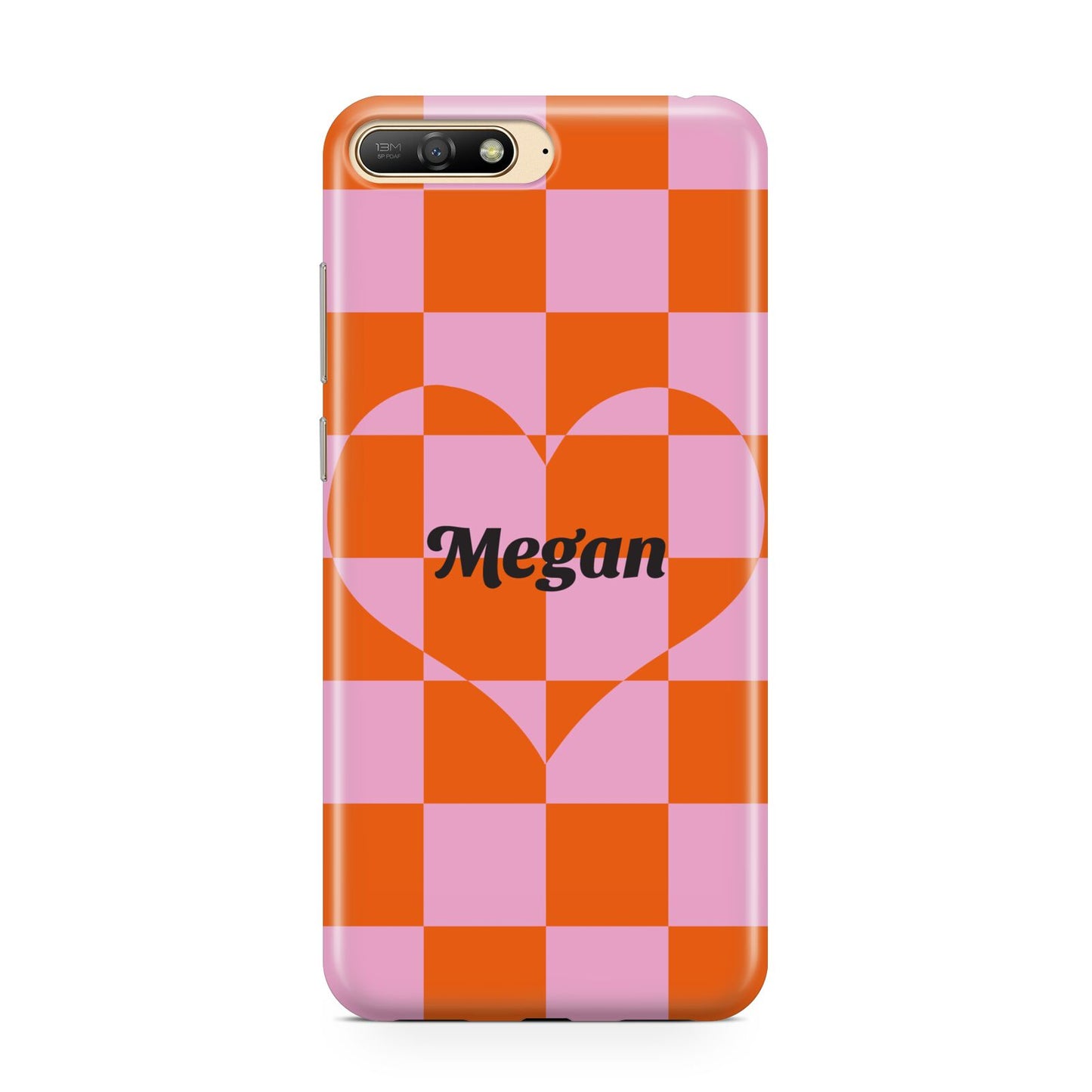 Pink Red Checkered Heart Custom Huawei Y6 2018