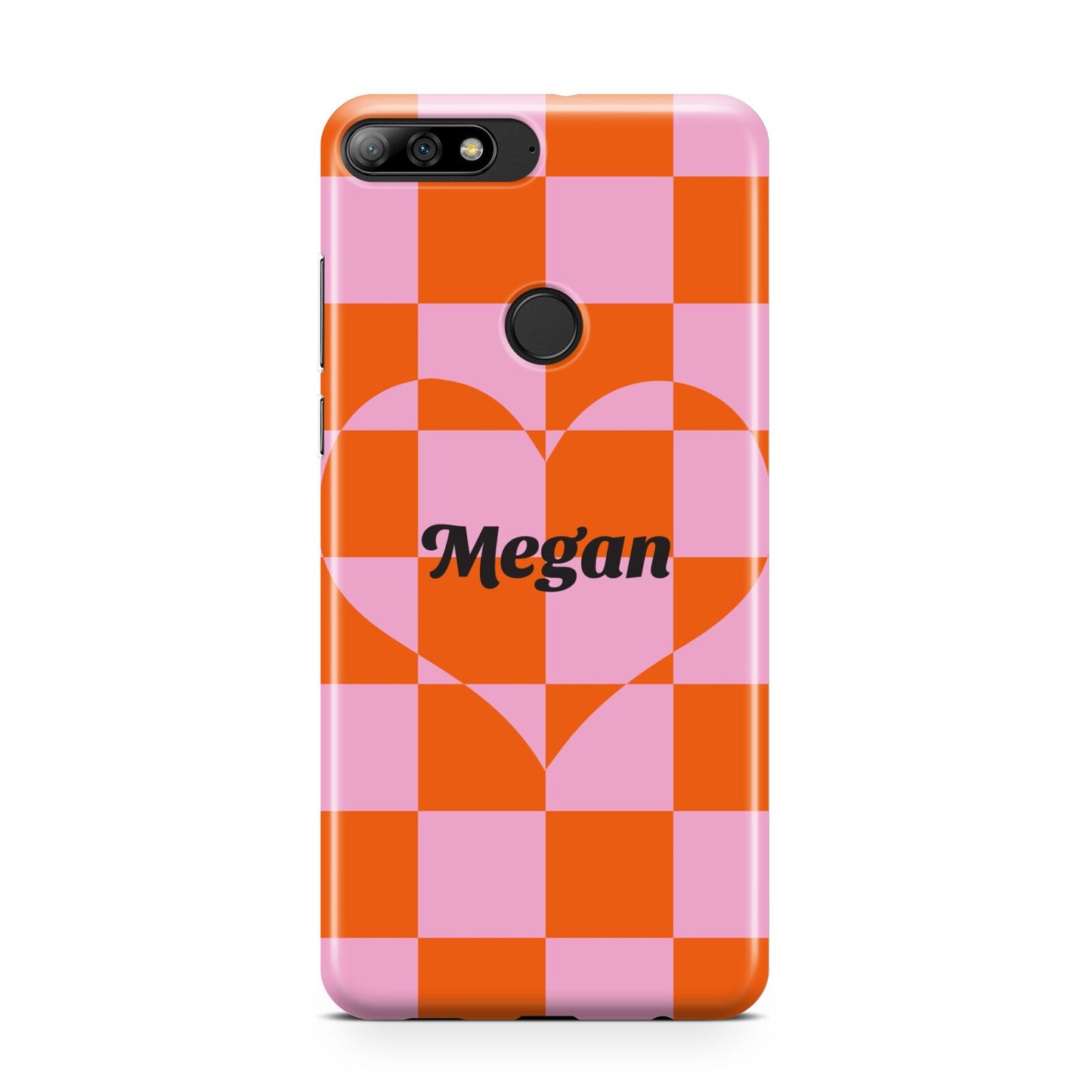 Pink Red Checkered Heart Custom Huawei Y7 2018