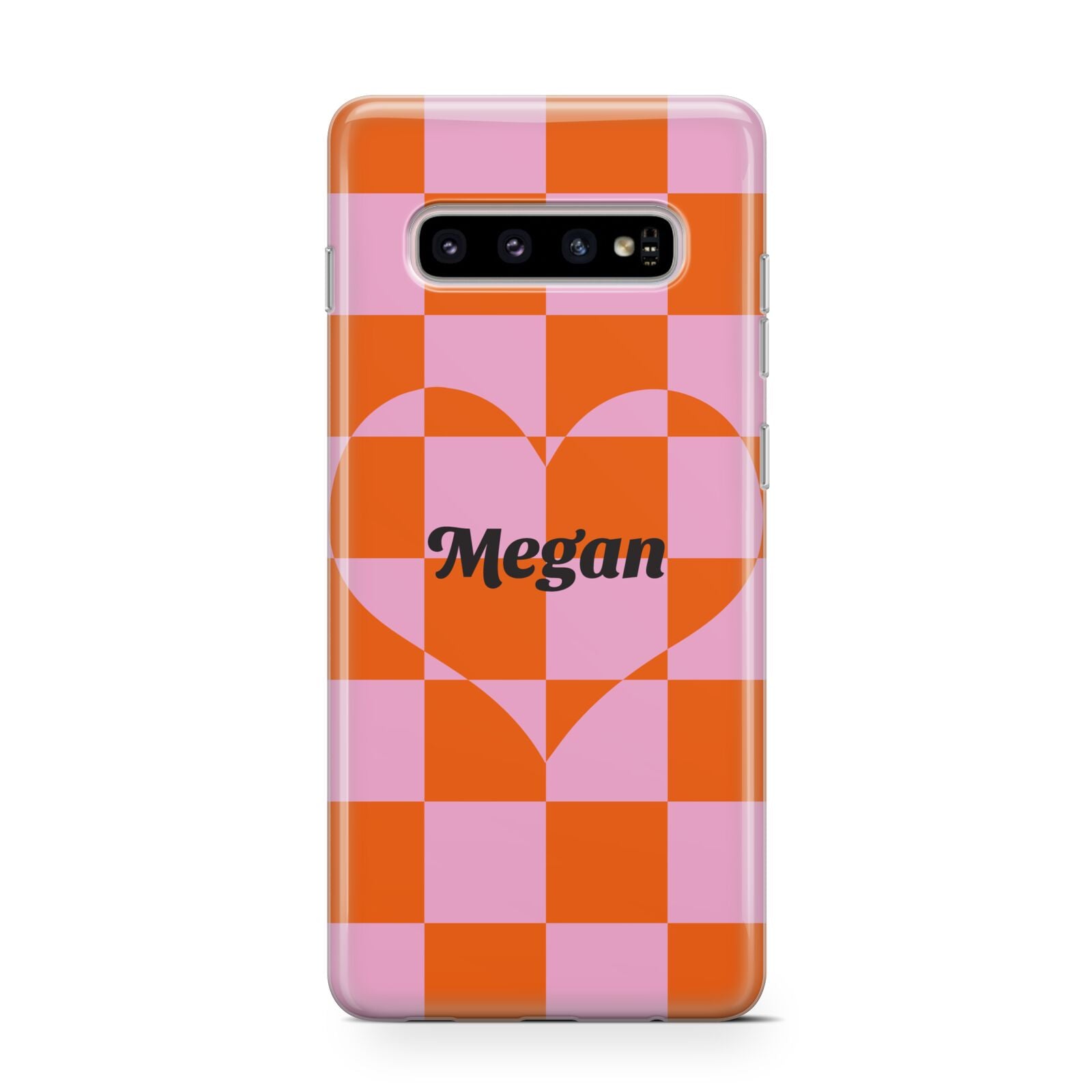 Pink Red Checkered Heart Custom Protective Samsung Galaxy Case