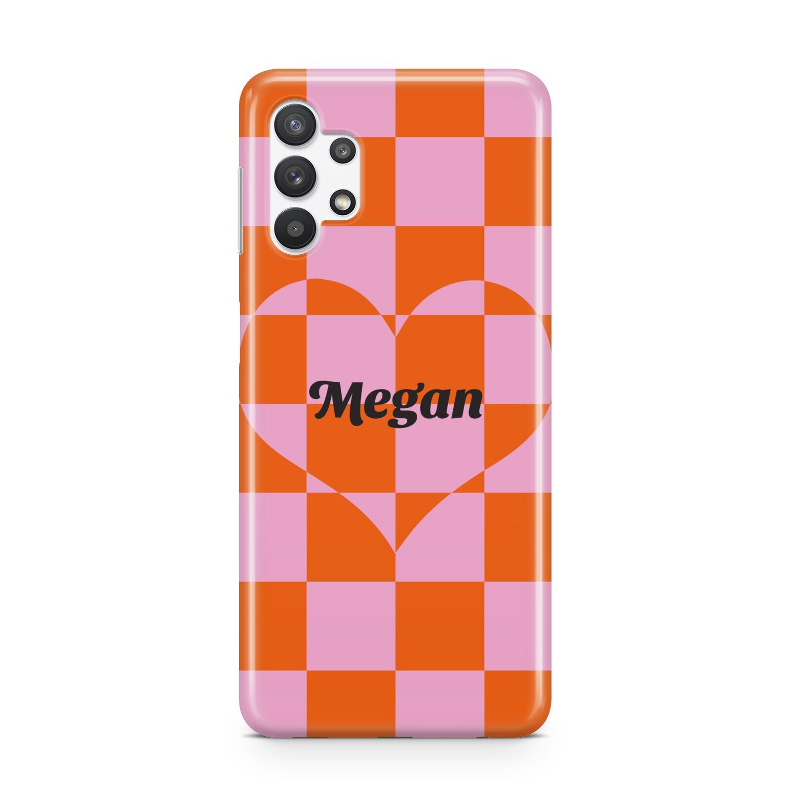 Pink Red Checkered Heart Custom Samsung A32 5G Case