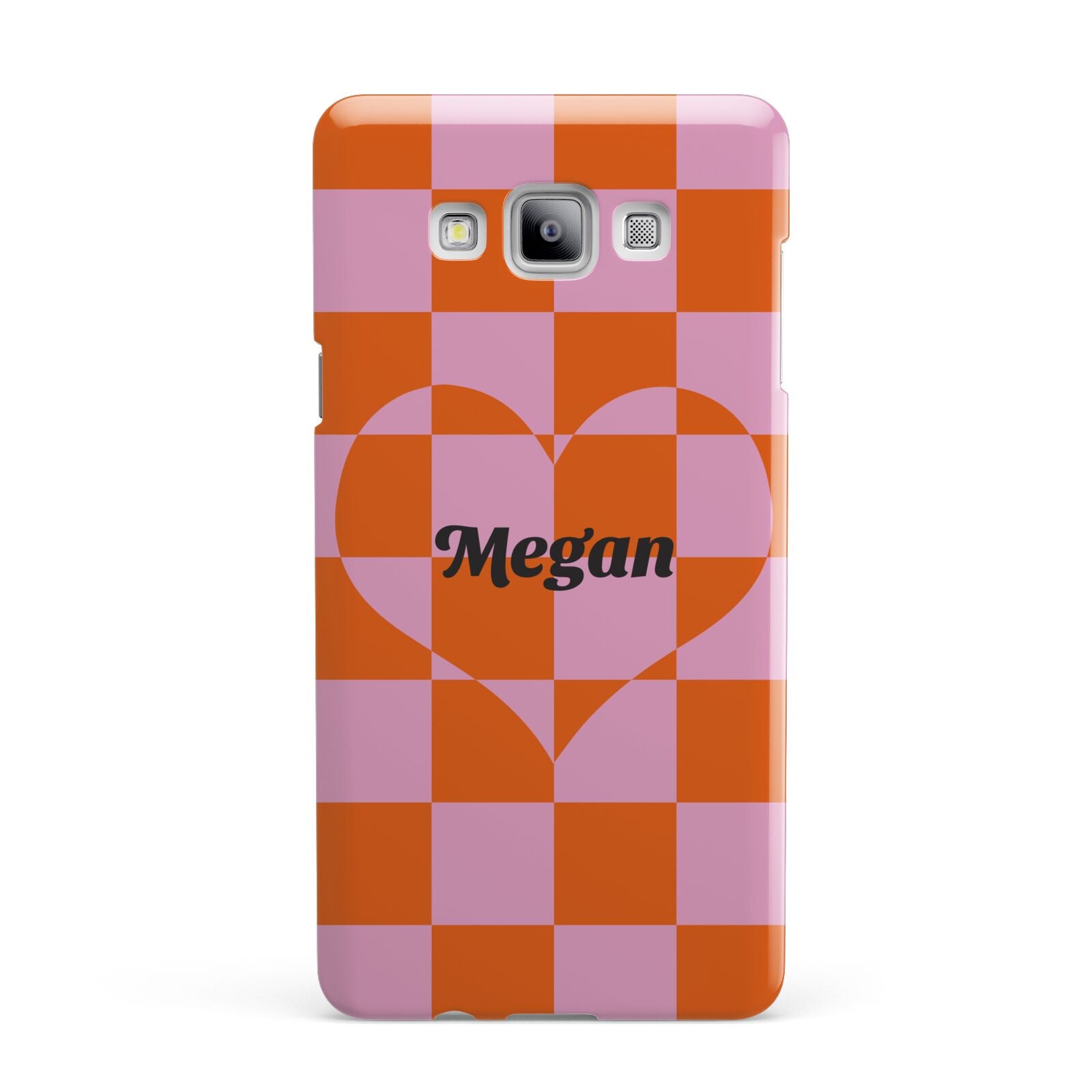 Pink Red Checkered Heart Custom Samsung Galaxy A7 2015 Case