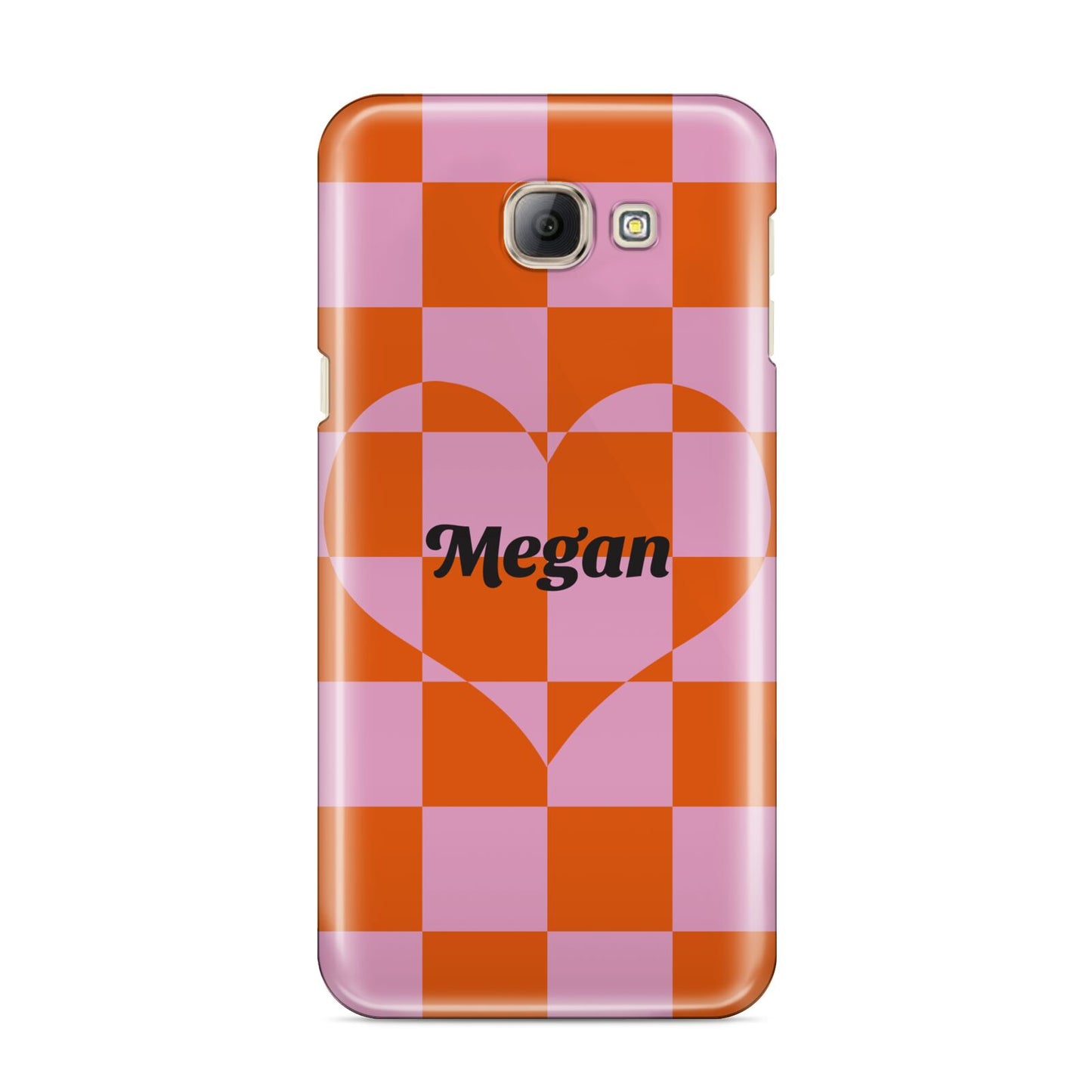 Pink Red Checkered Heart Custom Samsung Galaxy A8 2016 Case