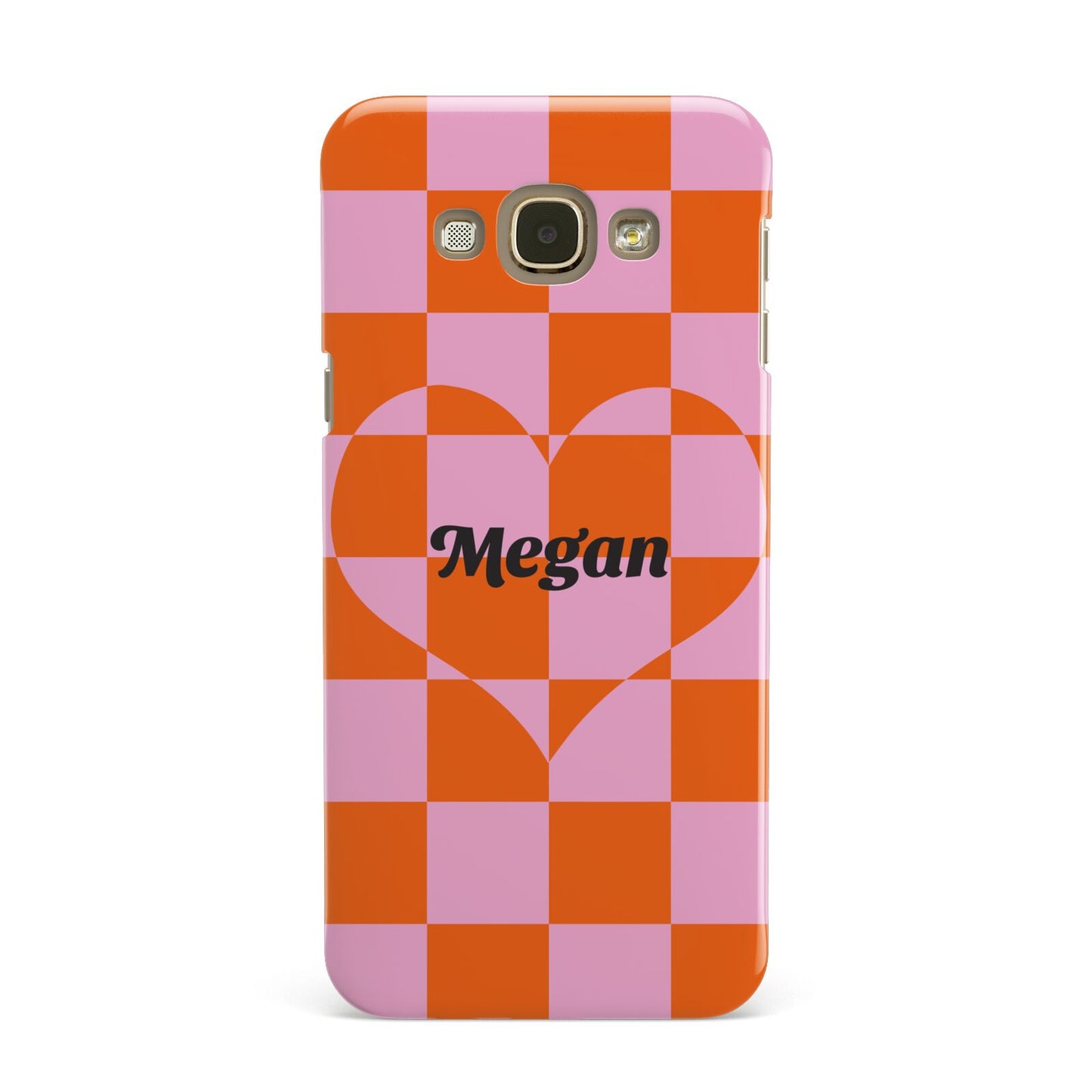 Pink Red Checkered Heart Custom Samsung Galaxy A8 Case