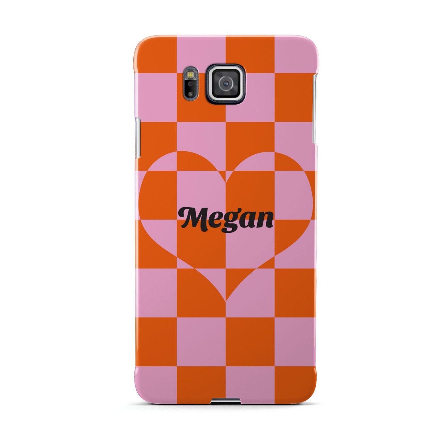 Pink Red Checkered Heart Custom Samsung Galaxy Alpha Case