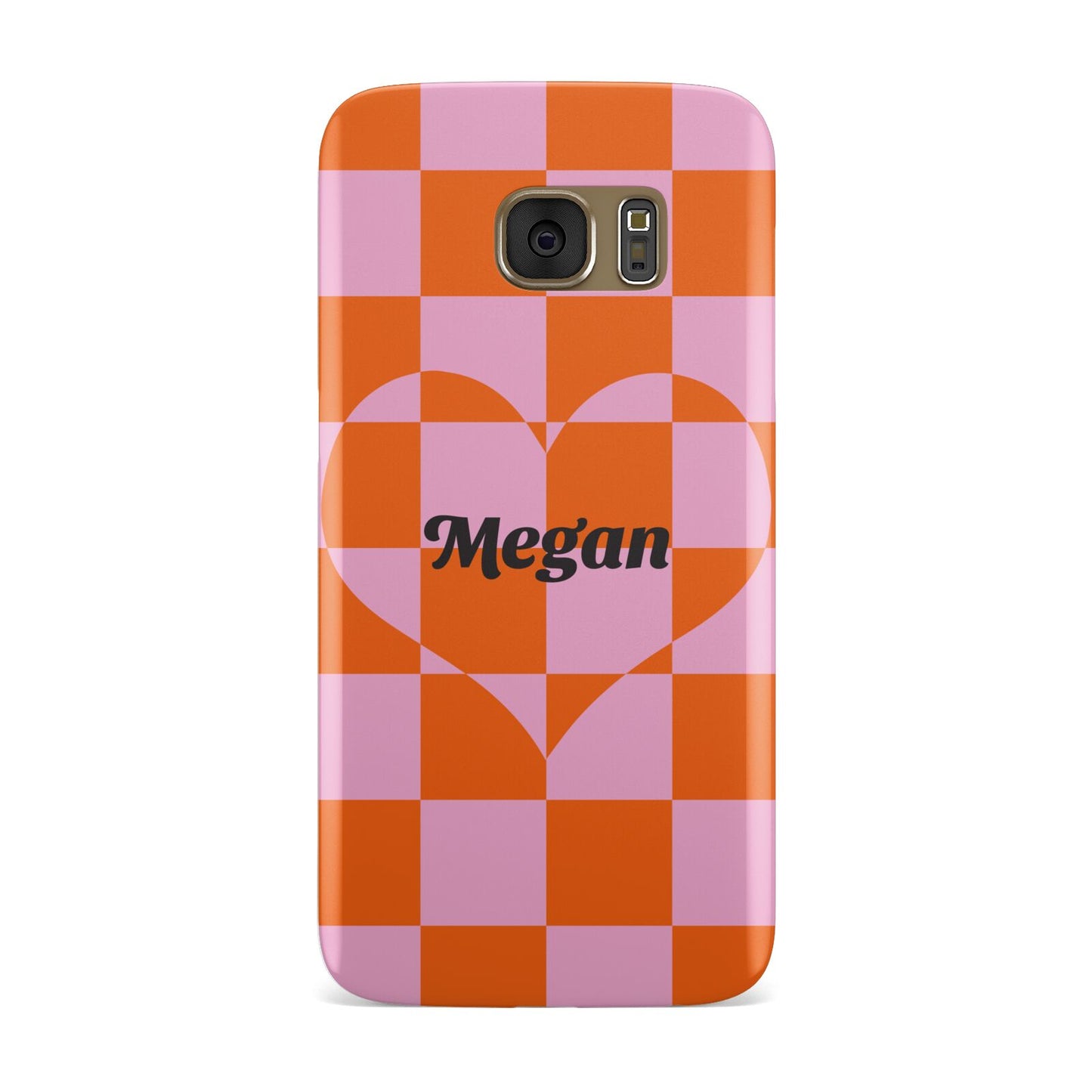 Pink Red Checkered Heart Custom Samsung Galaxy Case