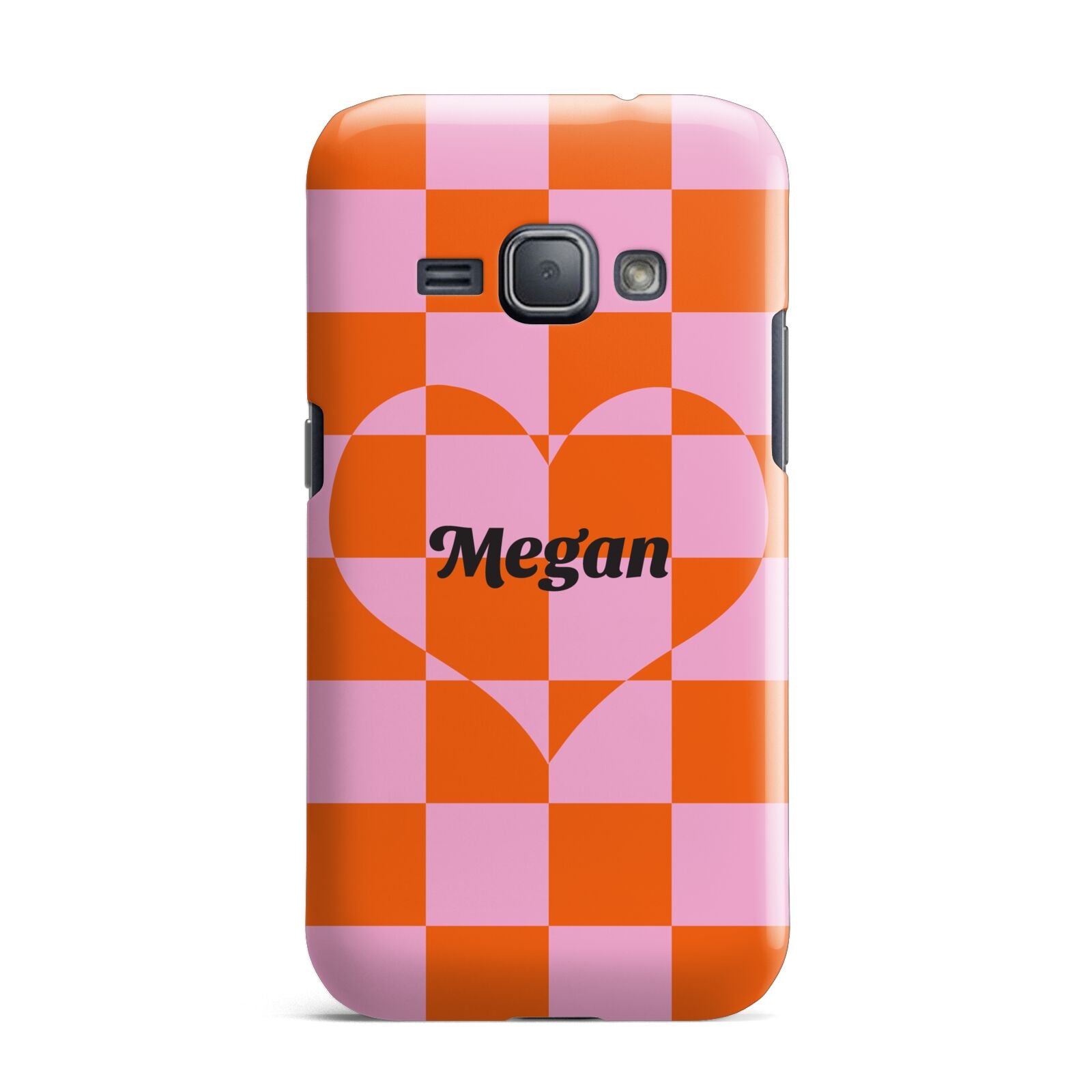 Pink Red Checkered Heart Custom Samsung Galaxy J1 2016 Case