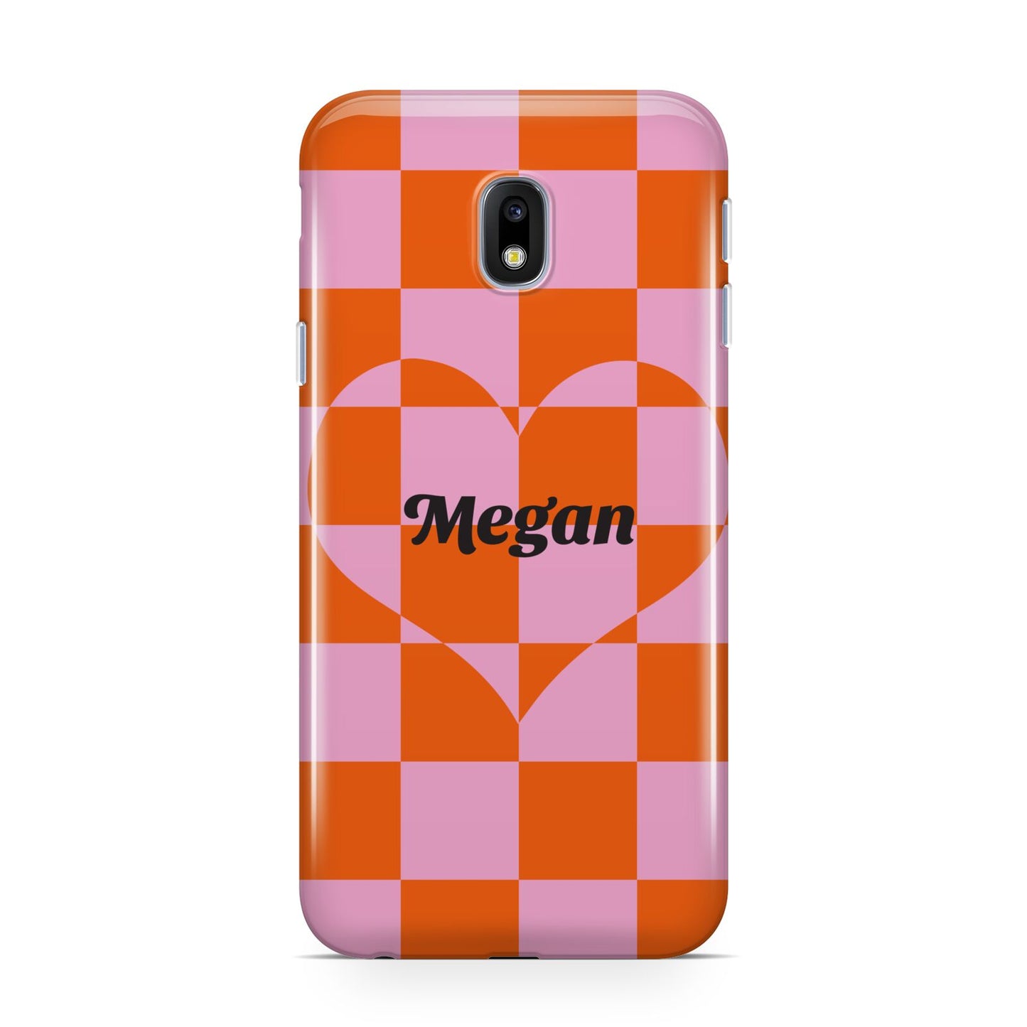 Pink Red Checkered Heart Custom Samsung Galaxy J3 2017 Case