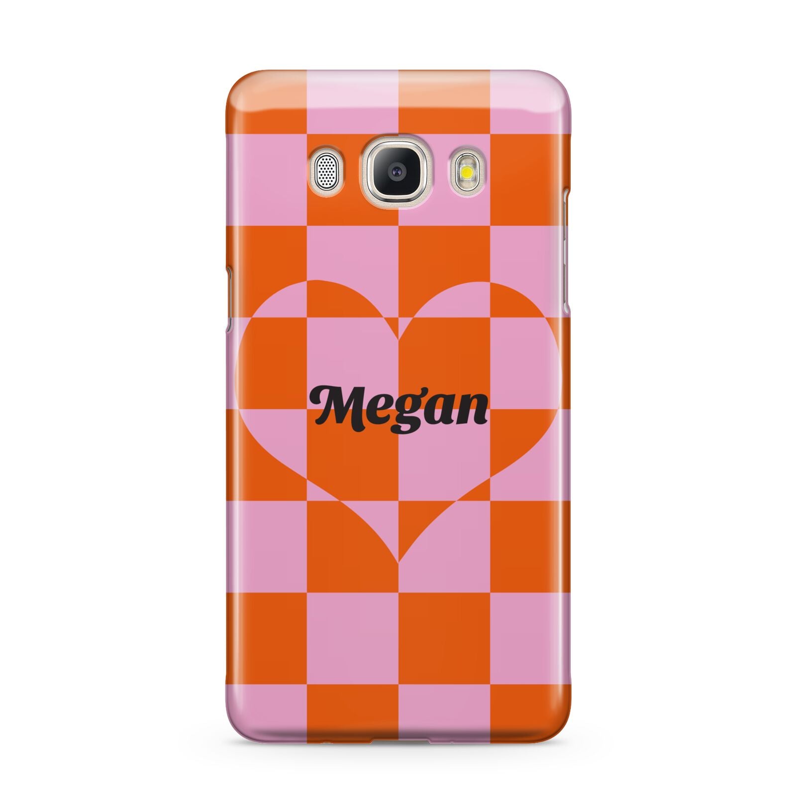 Pink Red Checkered Heart Custom Samsung Galaxy J5 2016 Case