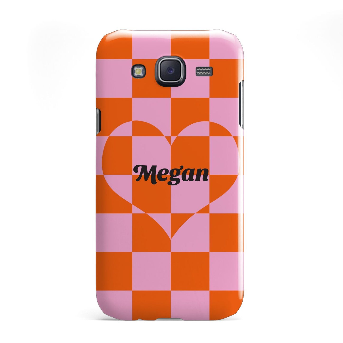 Pink Red Checkered Heart Custom Samsung Galaxy J5 Case