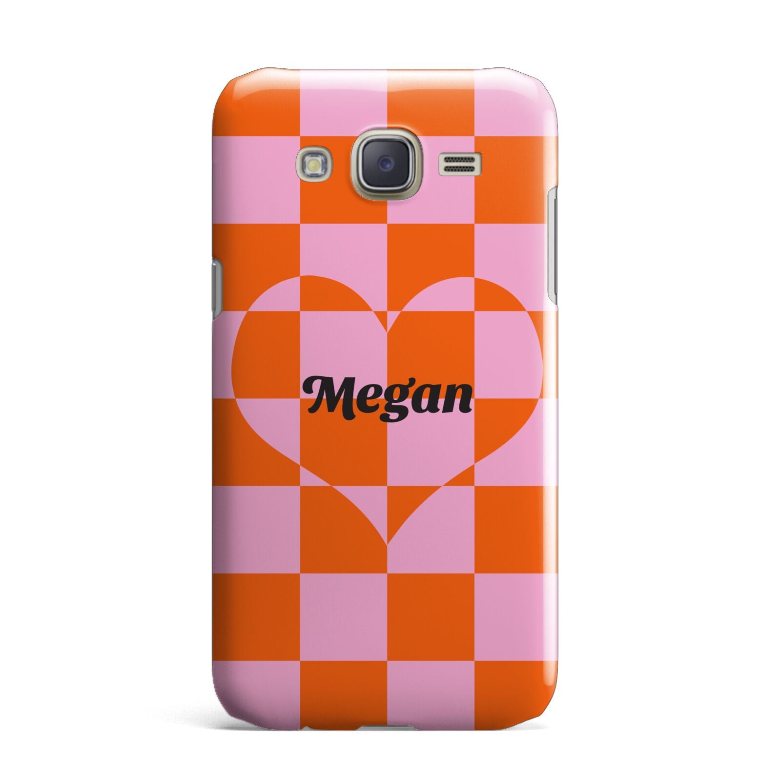 Pink Red Checkered Heart Custom Samsung Galaxy J7 Case