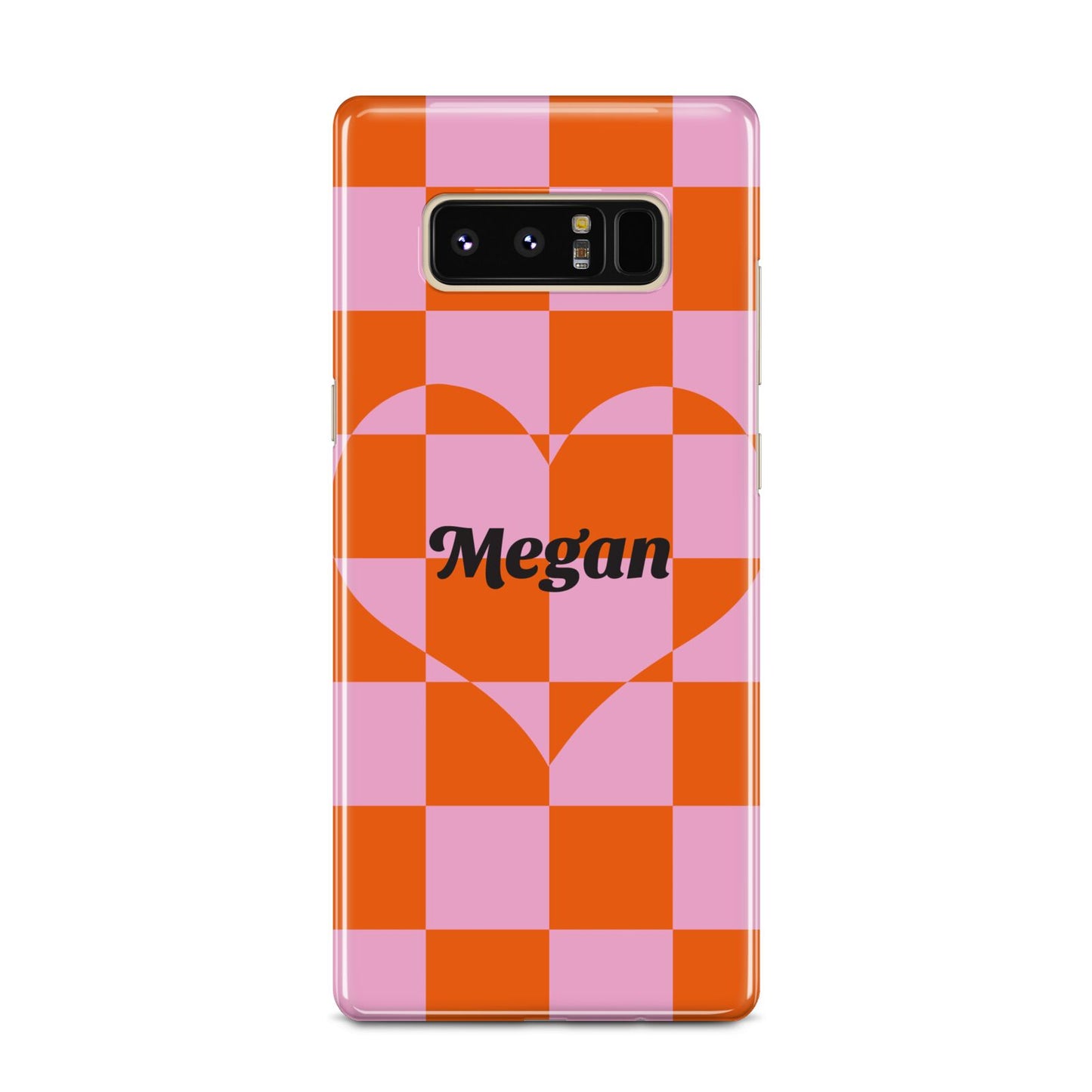 Pink Red Checkered Heart Custom Samsung Galaxy Note 8 Case