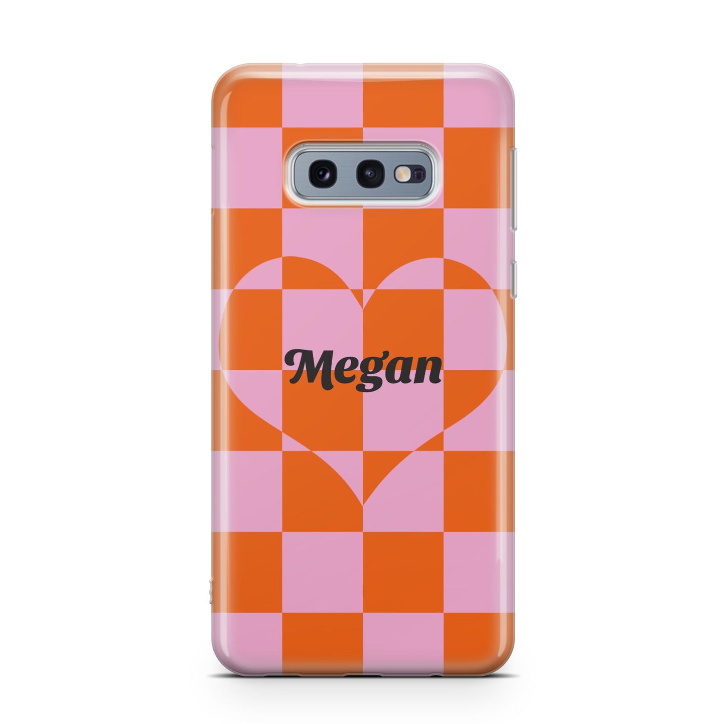 Pink Red Checkered Heart Custom Samsung Galaxy S10E Case