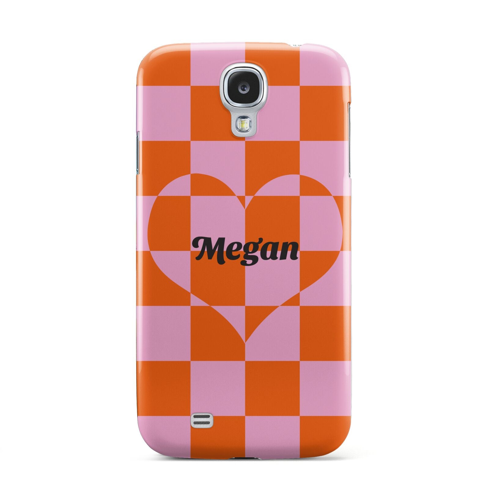 Pink Red Checkered Heart Custom Samsung Galaxy S4 Case