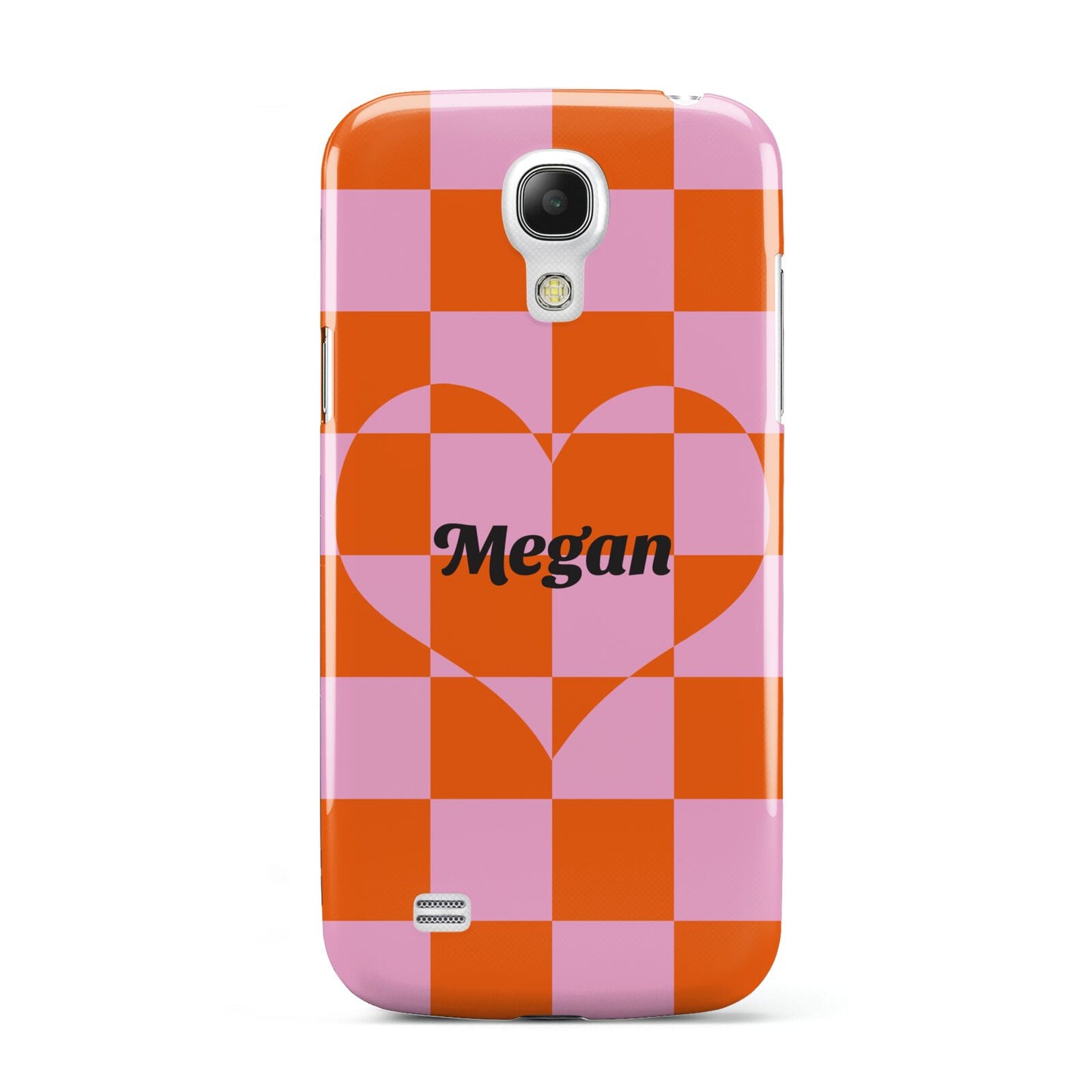 Pink Red Checkered Heart Custom Samsung Galaxy S4 Mini Case