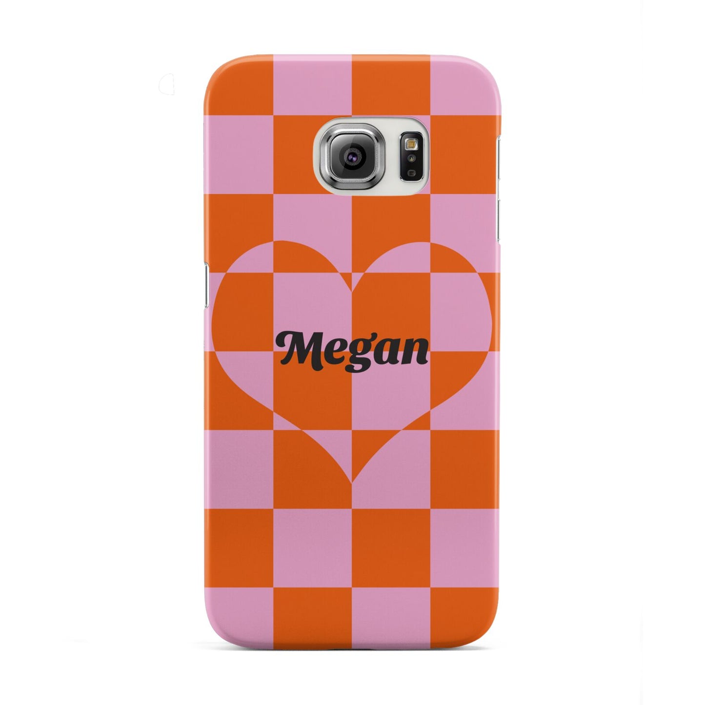 Pink Red Checkered Heart Custom Samsung Galaxy S6 Edge Case